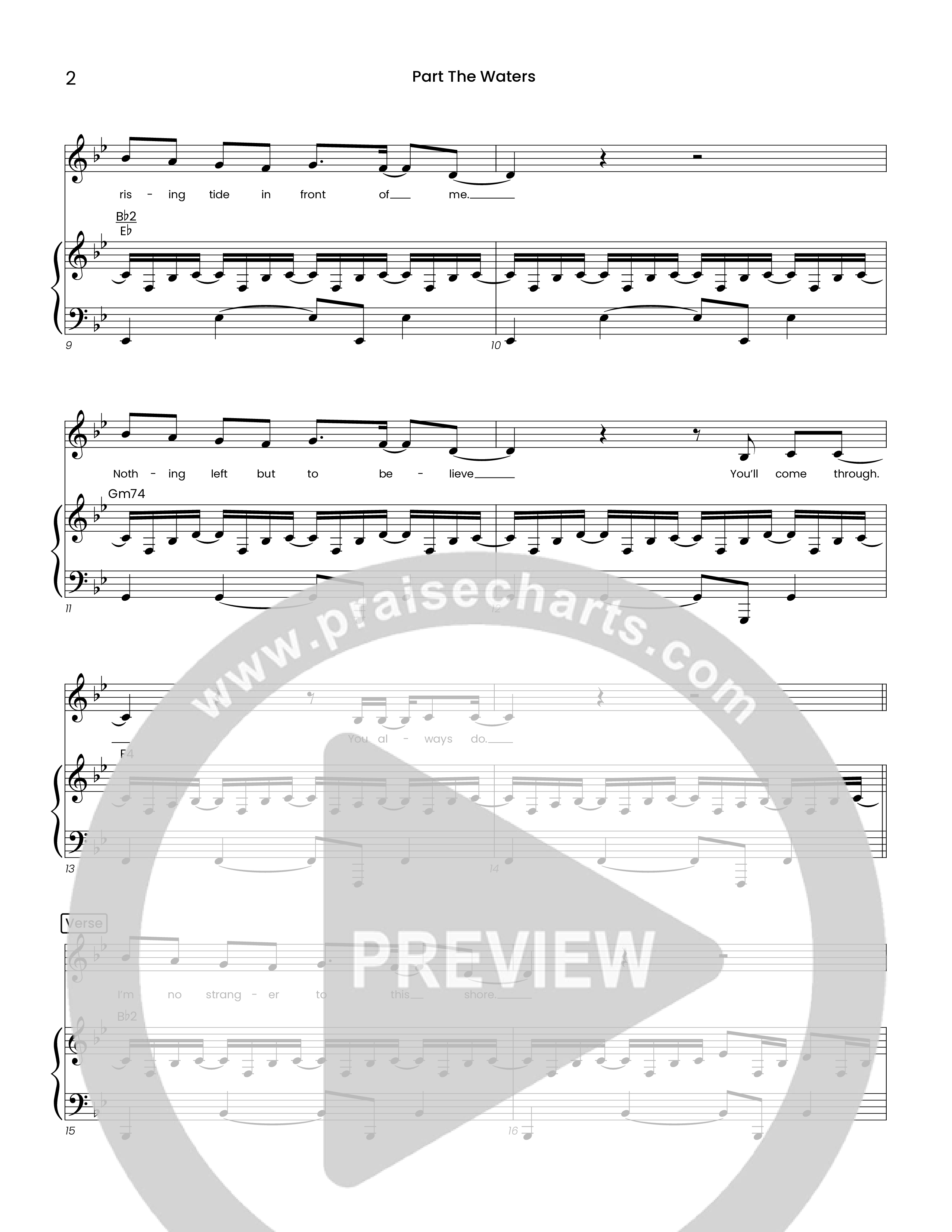 Part The Waters (Choral Anthem SATB) Piano/Vocal (SATB) (Houston's First Worship)