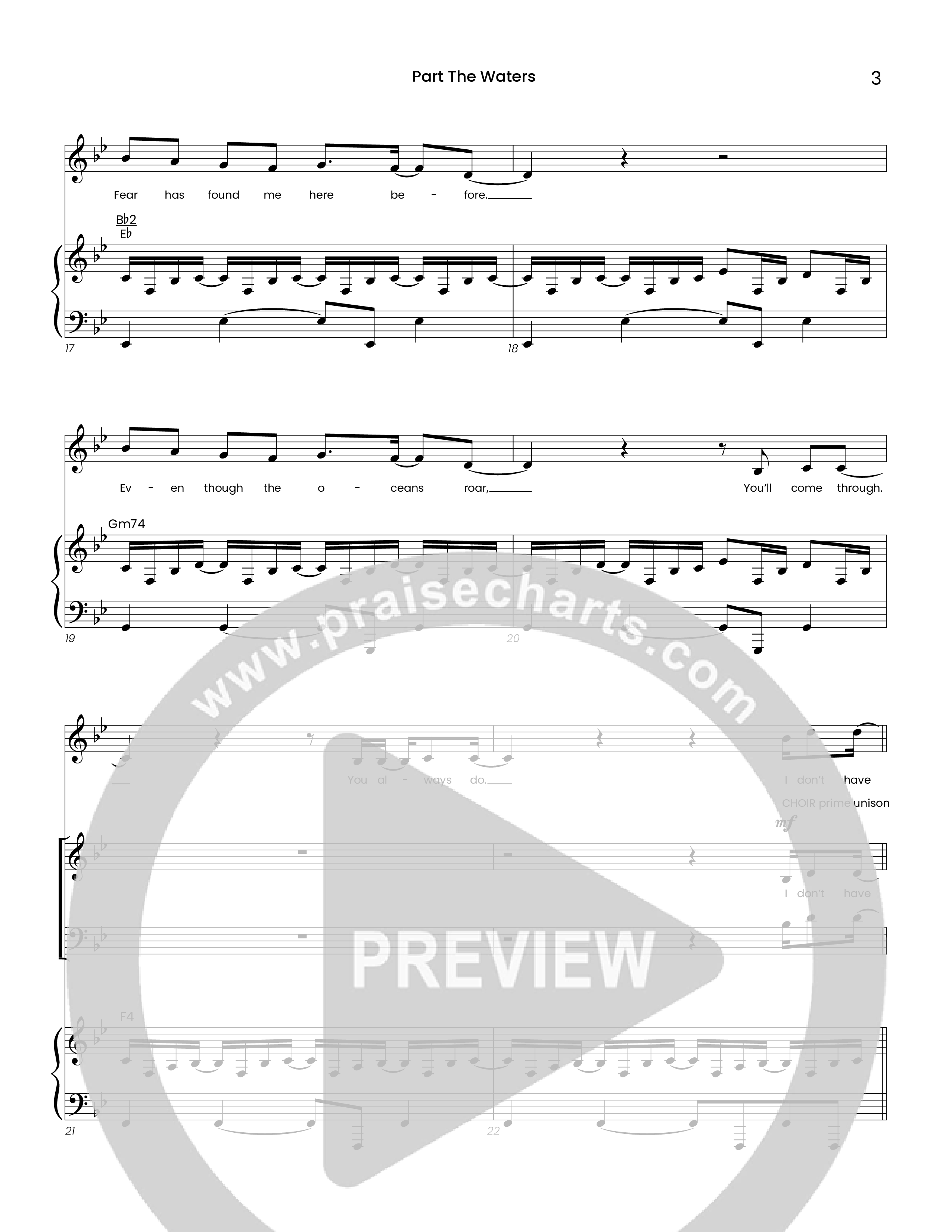 Part The Waters (Choral Anthem SATB) Piano/Vocal (SATB) (Houston's First Worship)