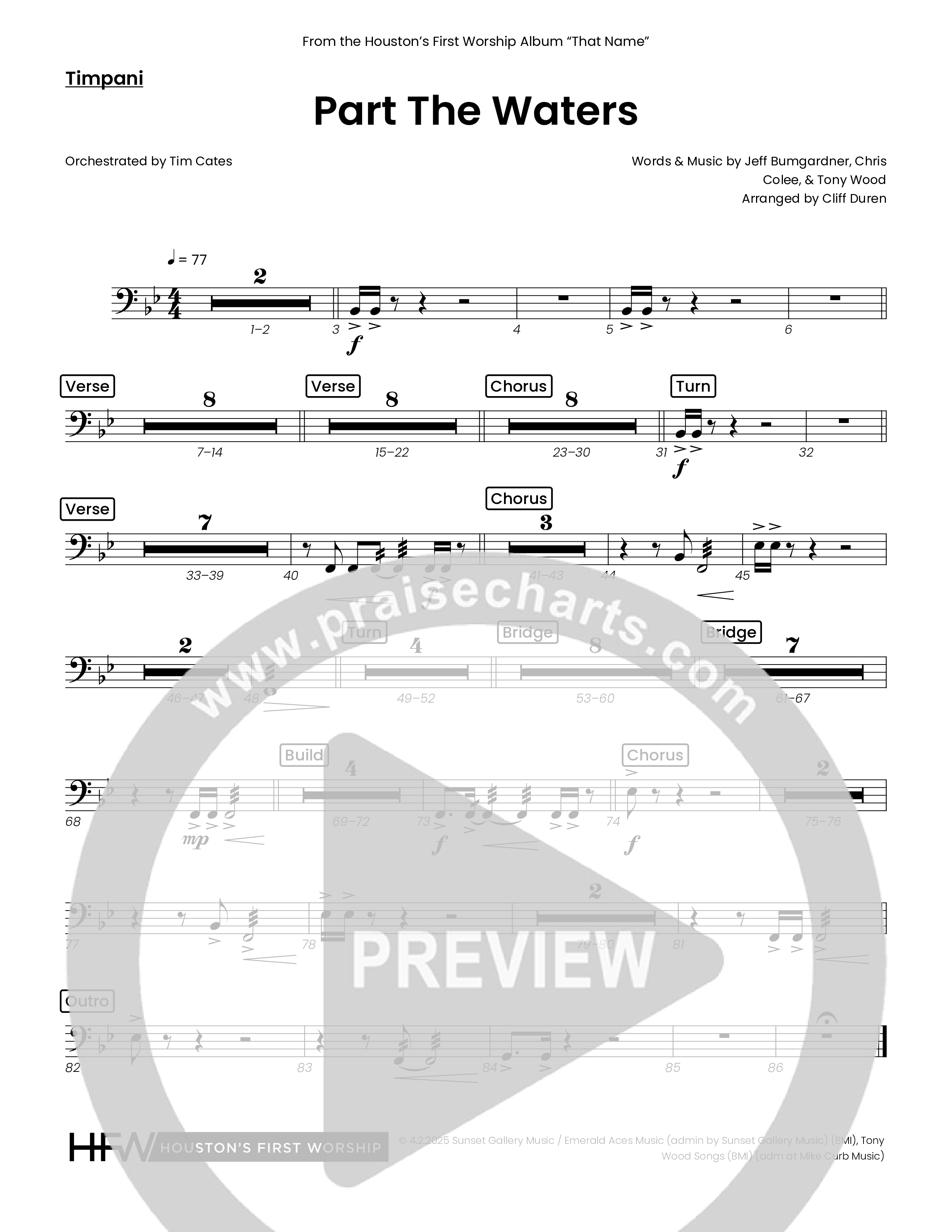 Part The Waters (Choral Anthem SATB) Timpani (Houston's First Worship)