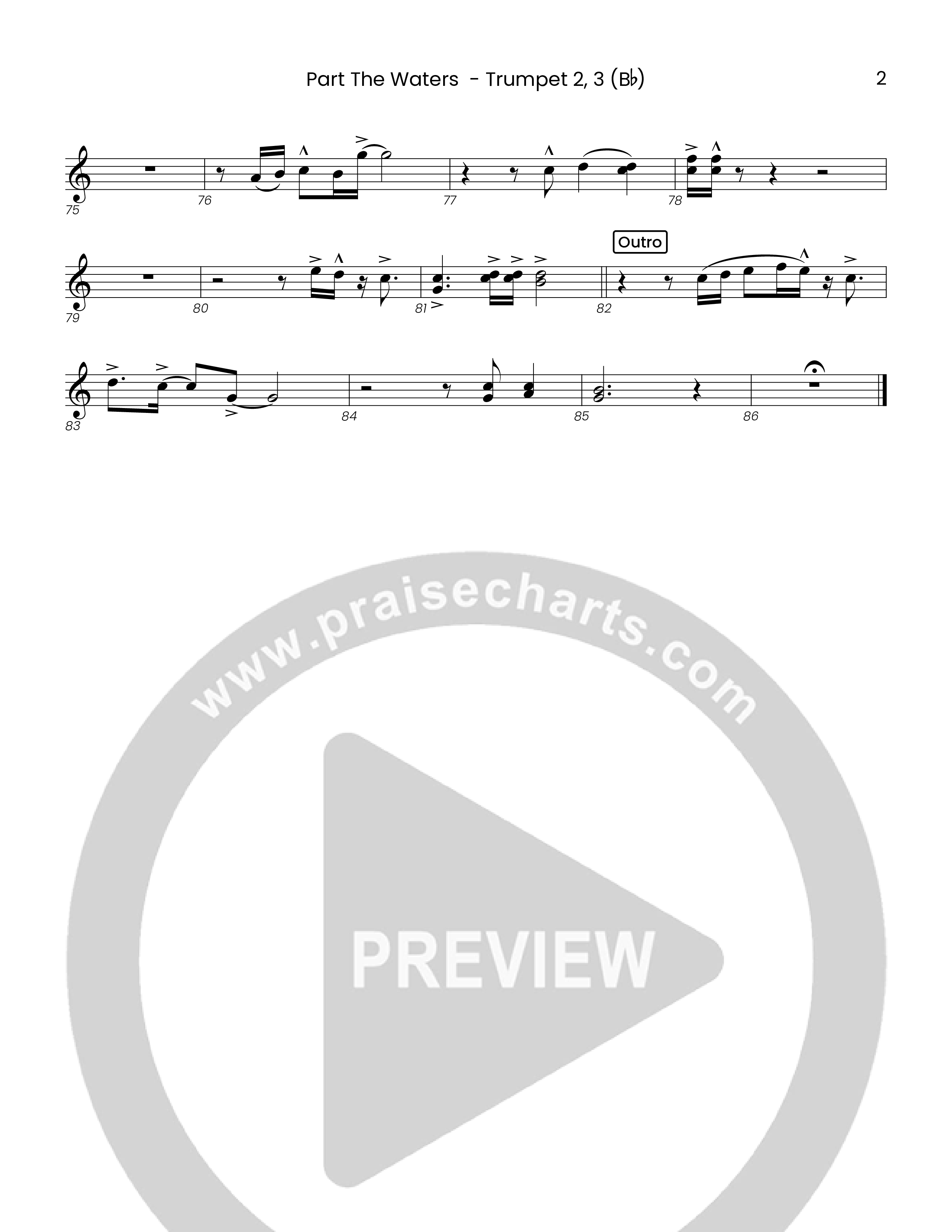 Part The Waters (Choral Anthem SATB) Trumpet 1,2 (Houston's First Worship)