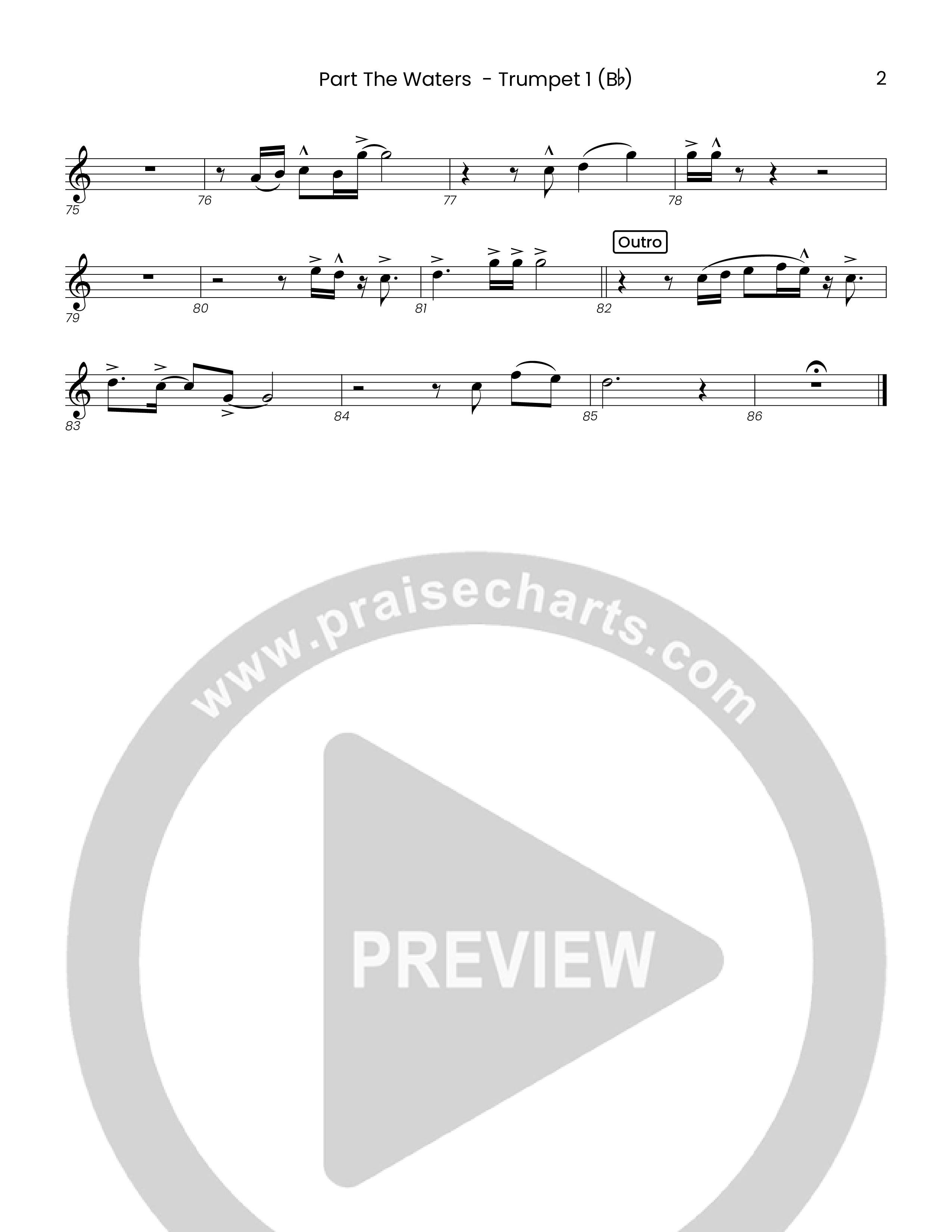 Part The Waters (Choral Anthem SATB) Trumpet 1 (Houston's First Worship)