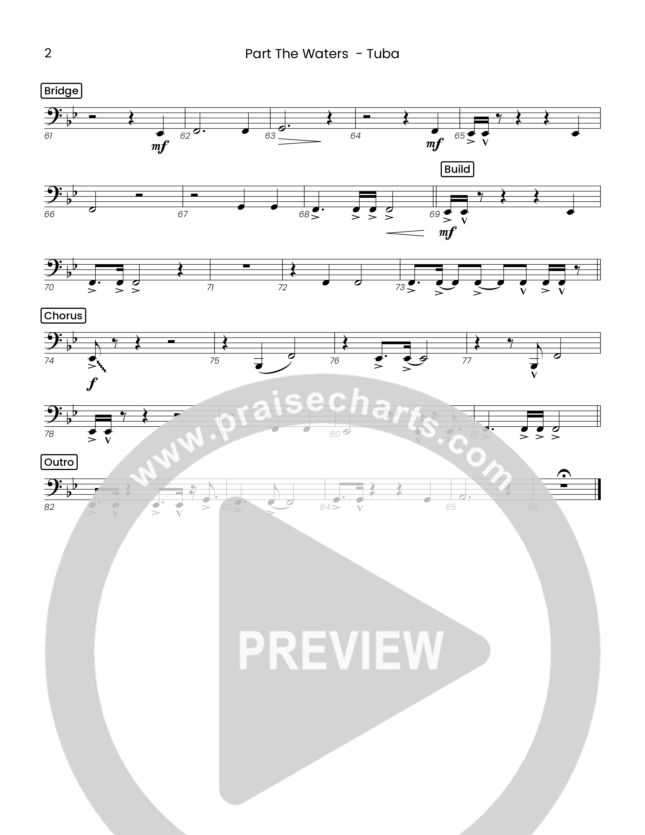 Part The Waters (Choral Anthem SATB) Tuba (Houston's First Worship)