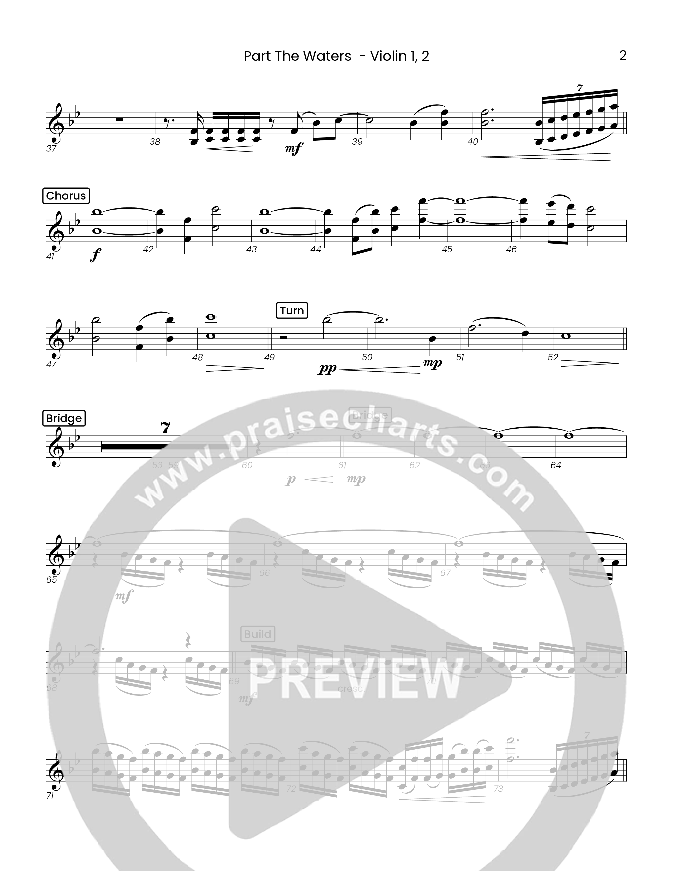 Part The Waters (Choral Anthem SATB) String Pack (Houston's First Worship)