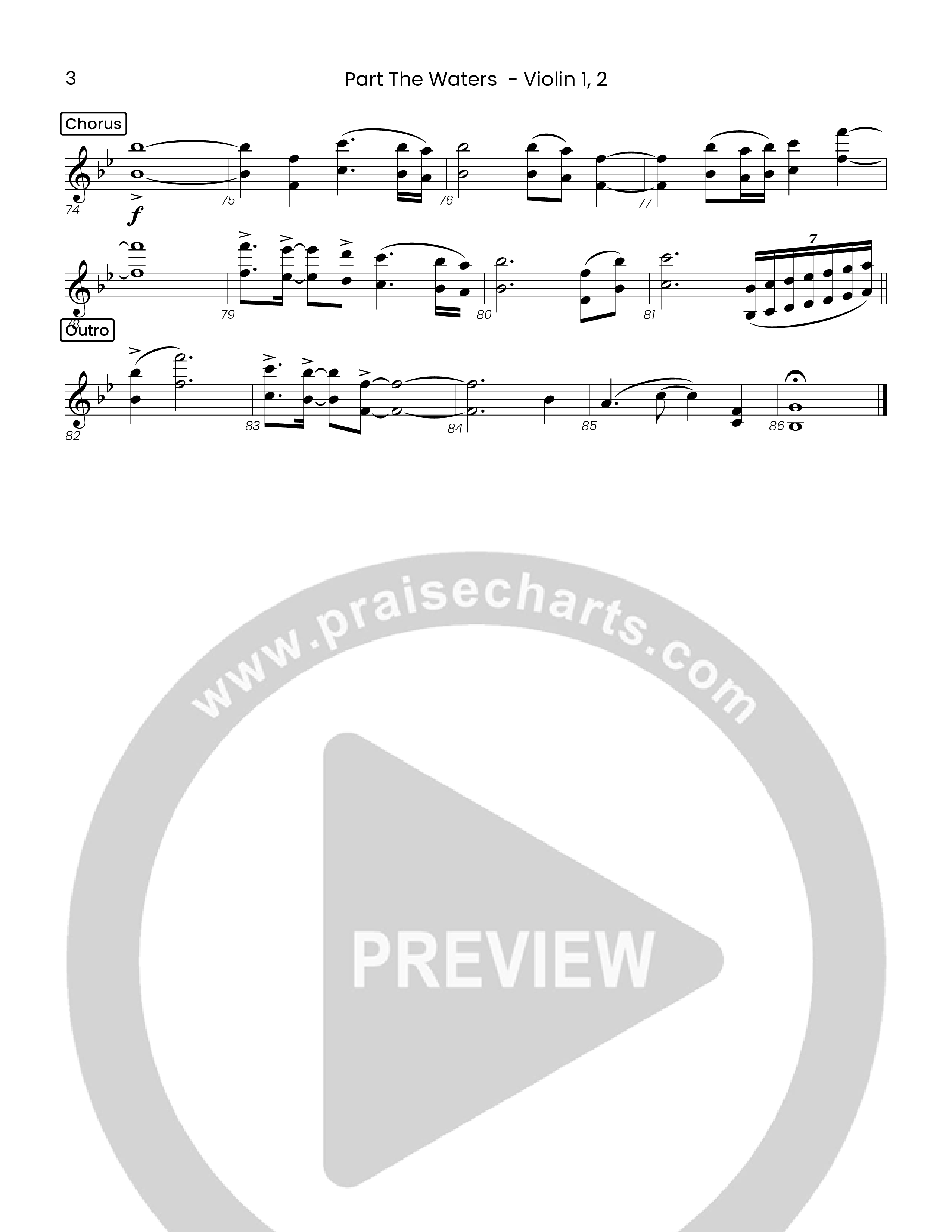 Part The Waters (Choral Anthem SATB) String Pack (Houston's First Worship)