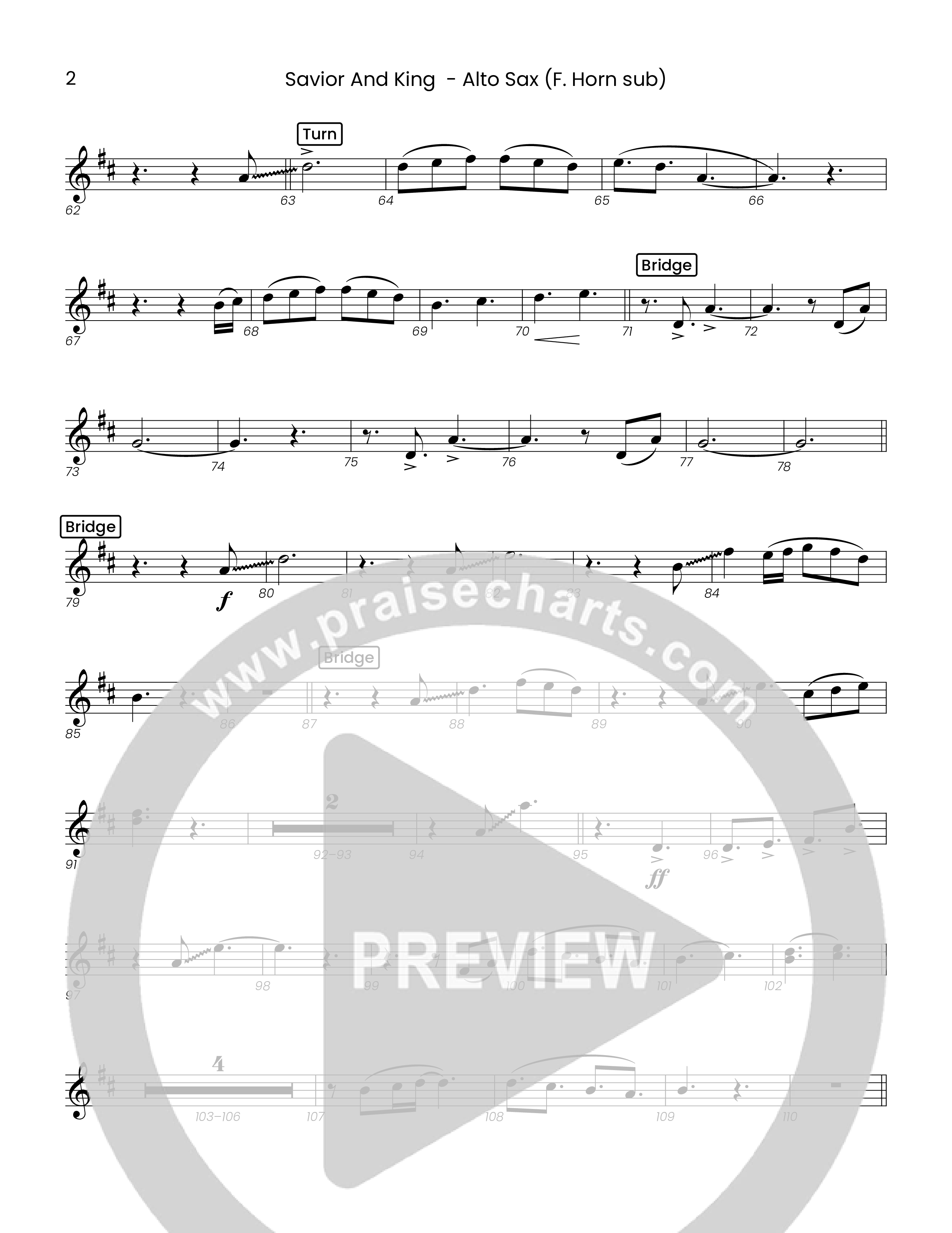 Savior And King (Choral Anthem SATB) Alto Sax (Houston's First Worship)
