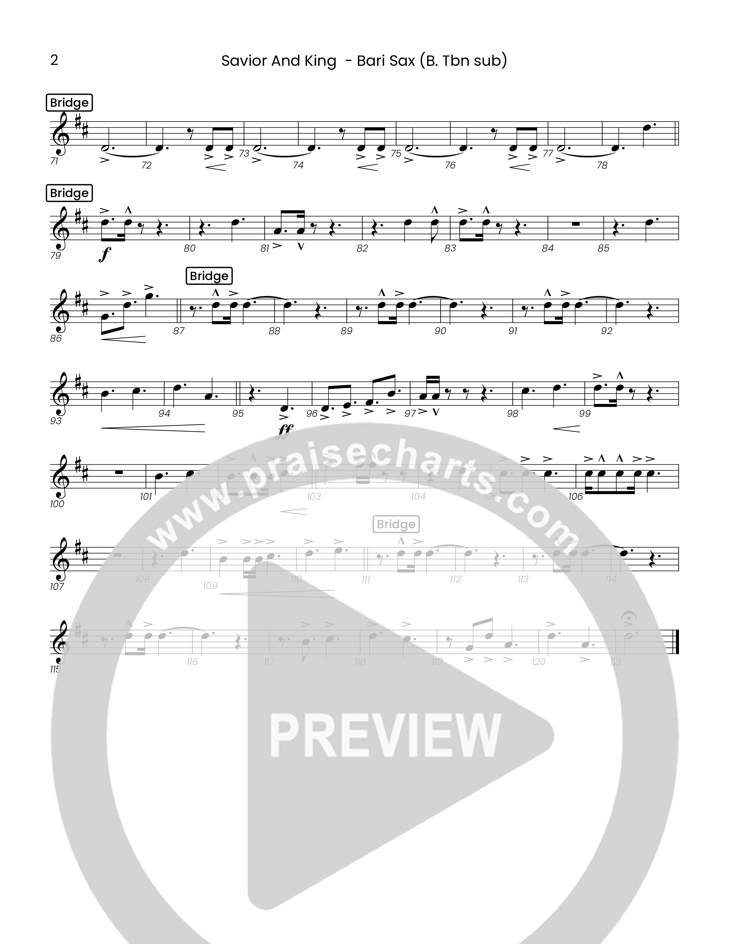 Savior And King (Choral Anthem SATB) Bari Sax (Houston's First Worship)