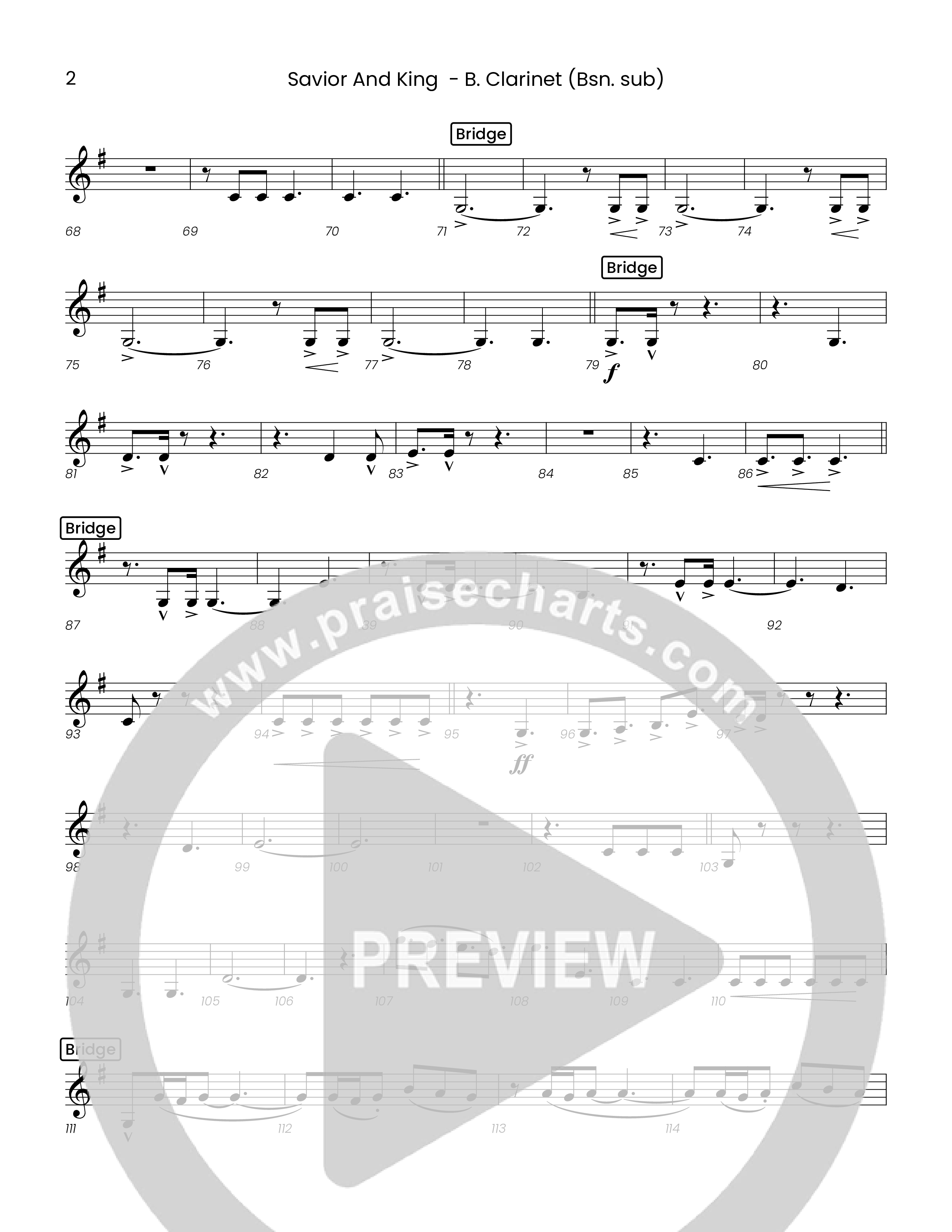 Savior And King (Choral Anthem SATB) Bass Clarinet (Houston's First Worship)