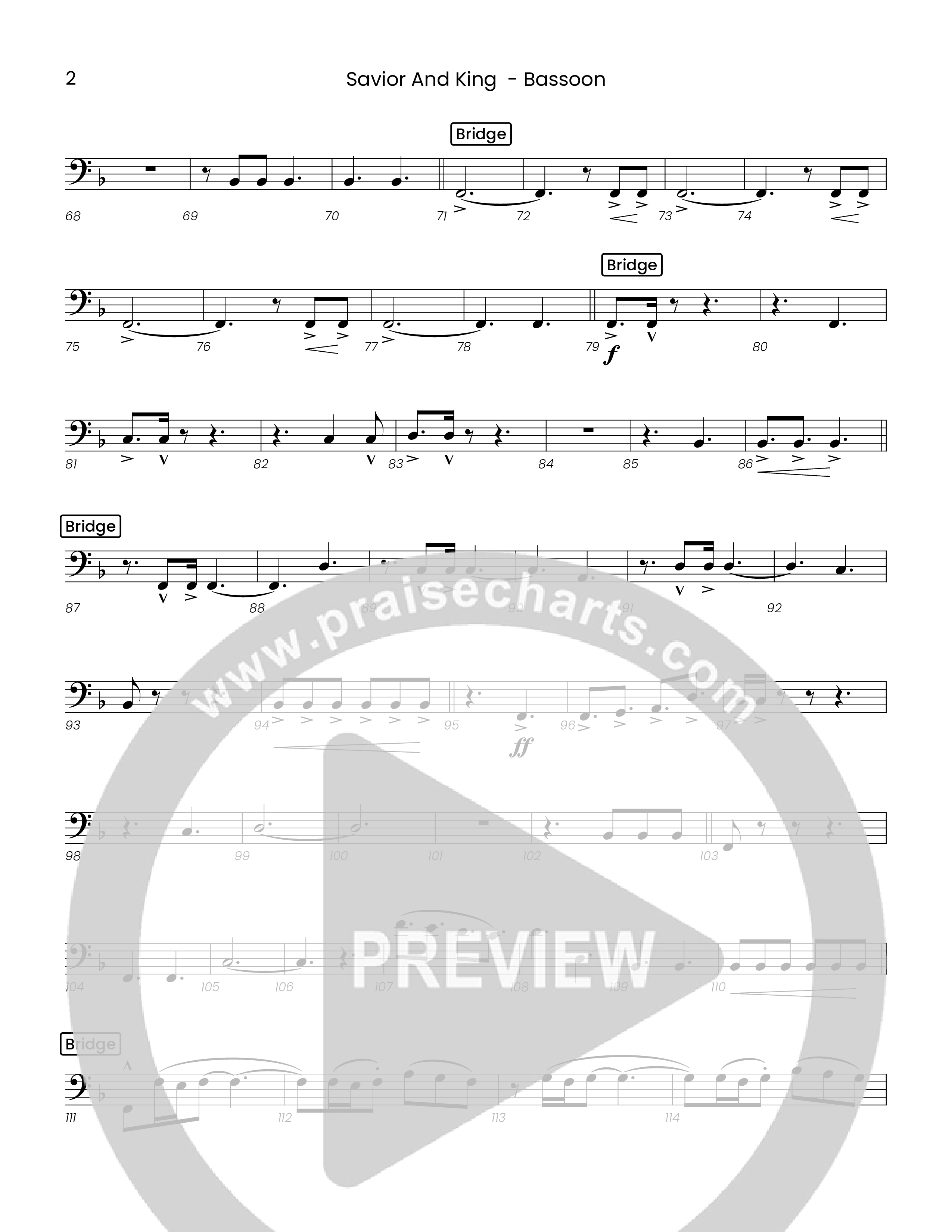 Savior And King (Choral Anthem SATB) Bassoon (Houston's First Worship)