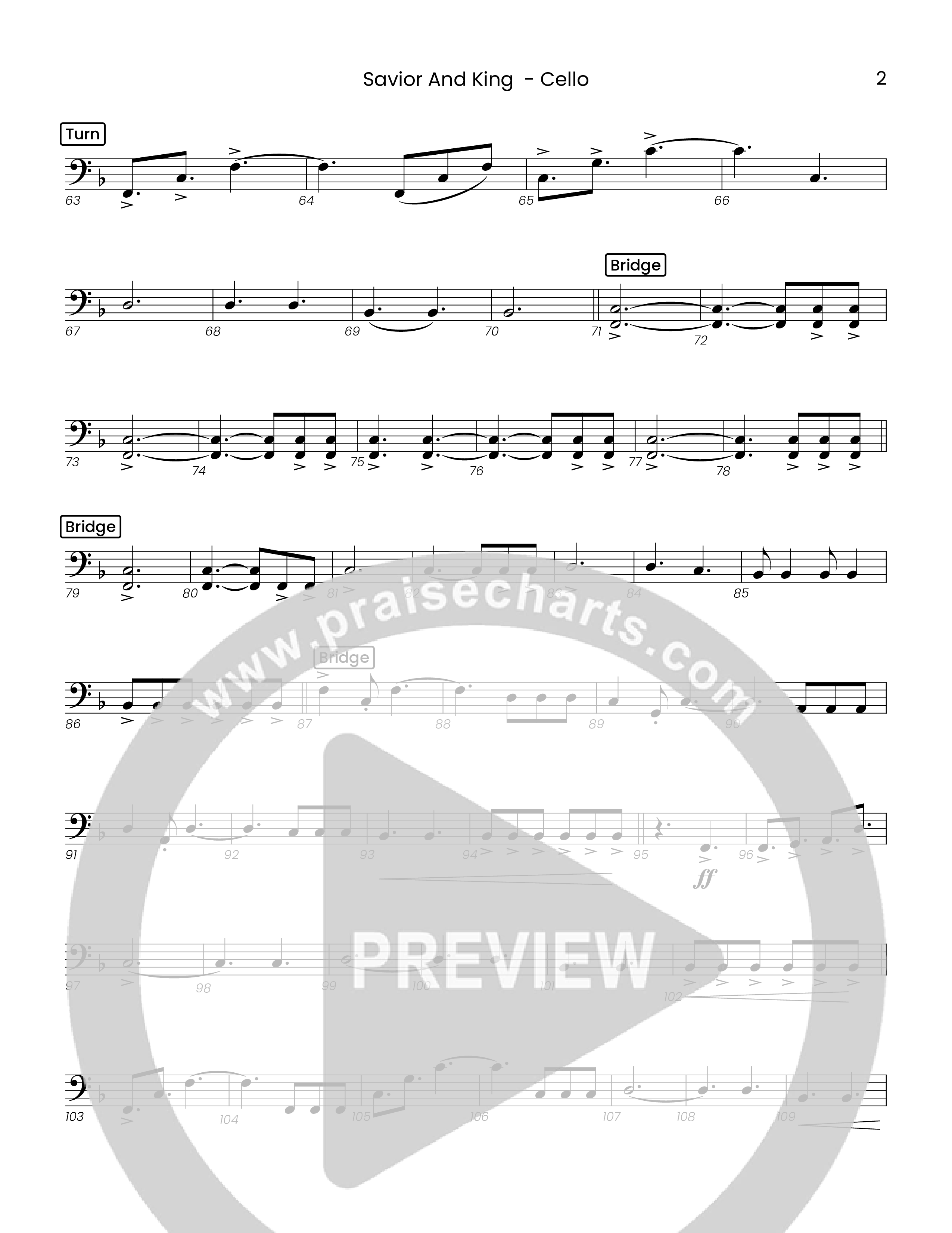 Savior And King (Choral Anthem SATB) Cello (Houston's First Worship)