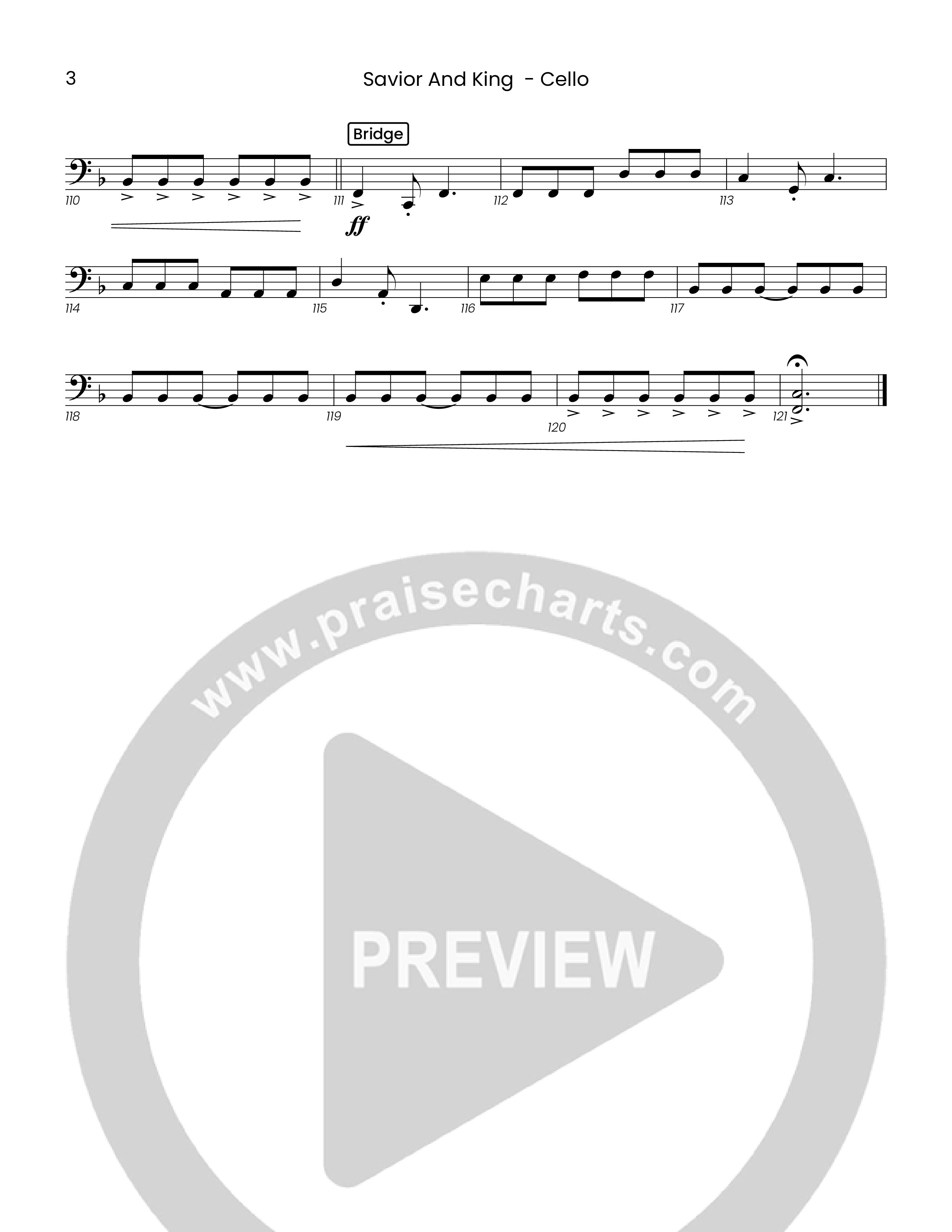 Savior And King (Choral Anthem SATB) Cello (Houston's First Worship)