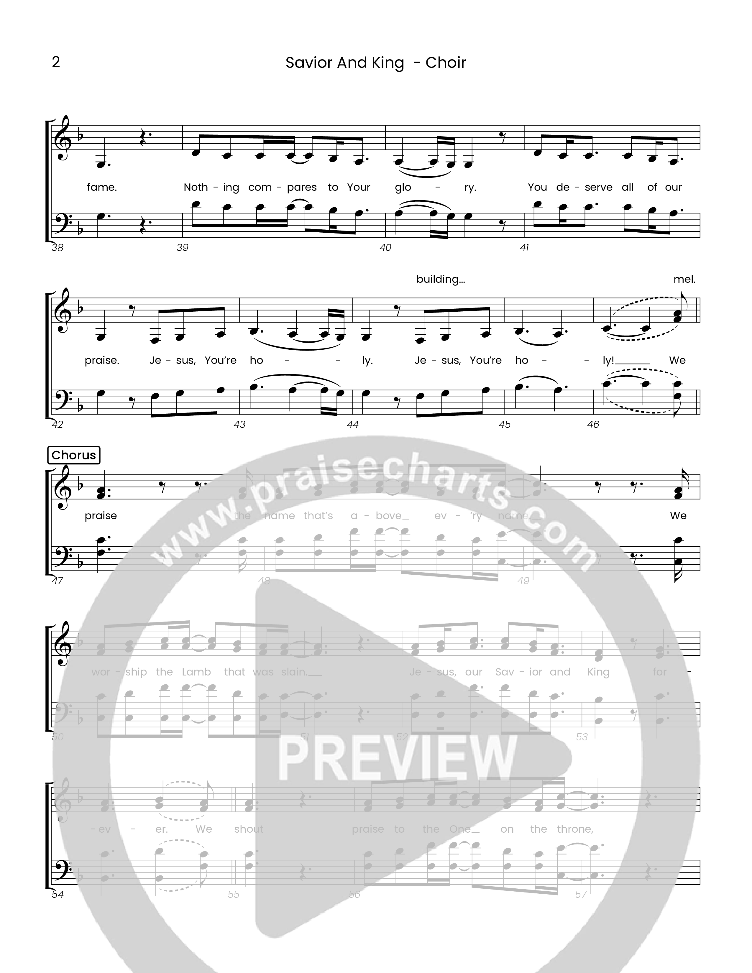 Savior And King (Choral Anthem SATB) Choir Sheet (Houston's First Worship)