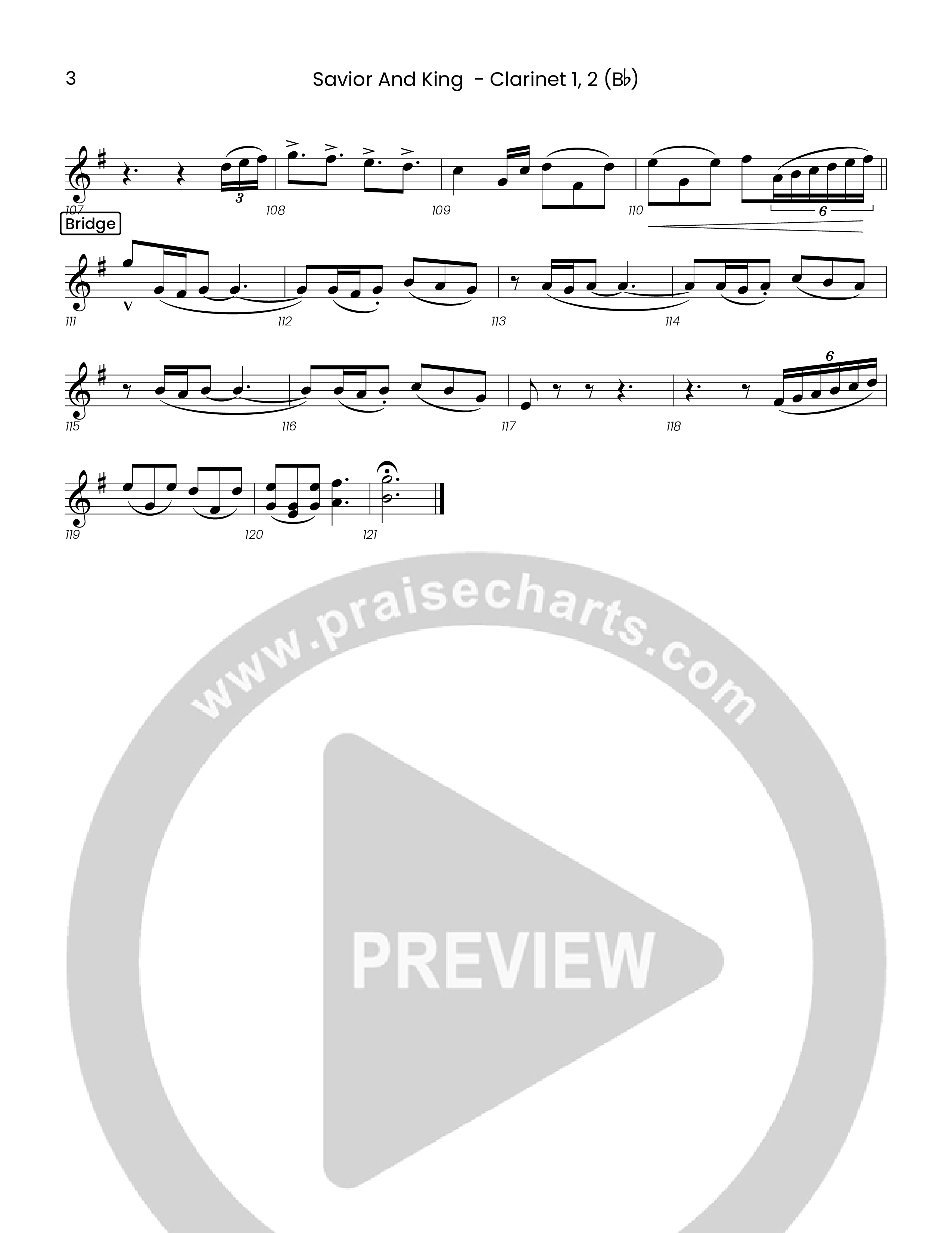 Savior And King (Choral Anthem SATB) Clarinet 1/2 (Houston's First Worship)