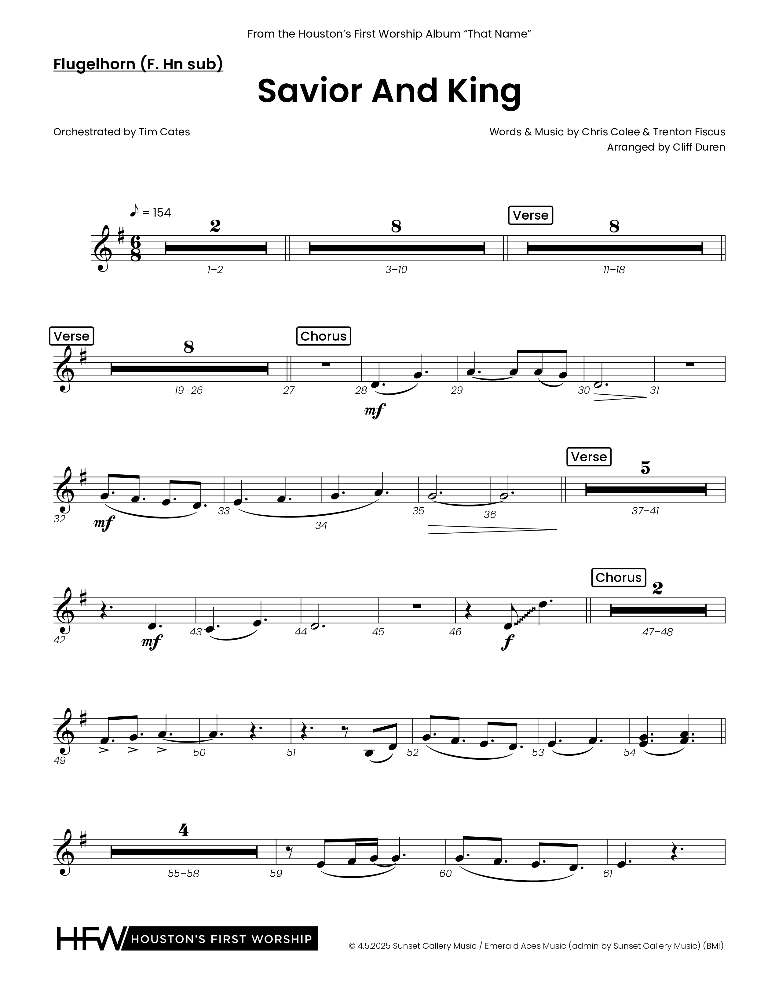 Savior And King (Choral Anthem SATB) Flugelhorn (Houston's First Worship)