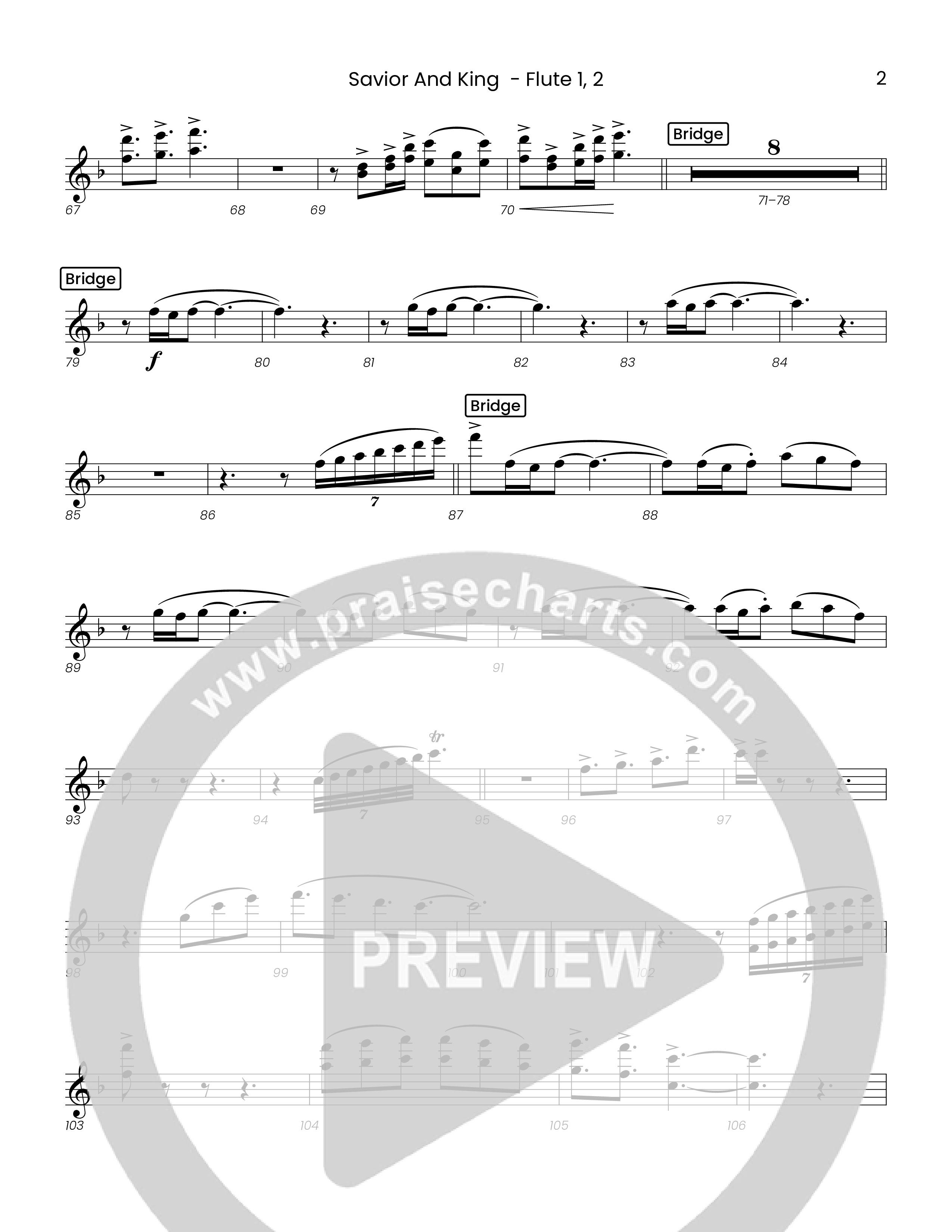 Savior And King (Choral Anthem SATB) Flute 1/2 (Houston's First Worship)