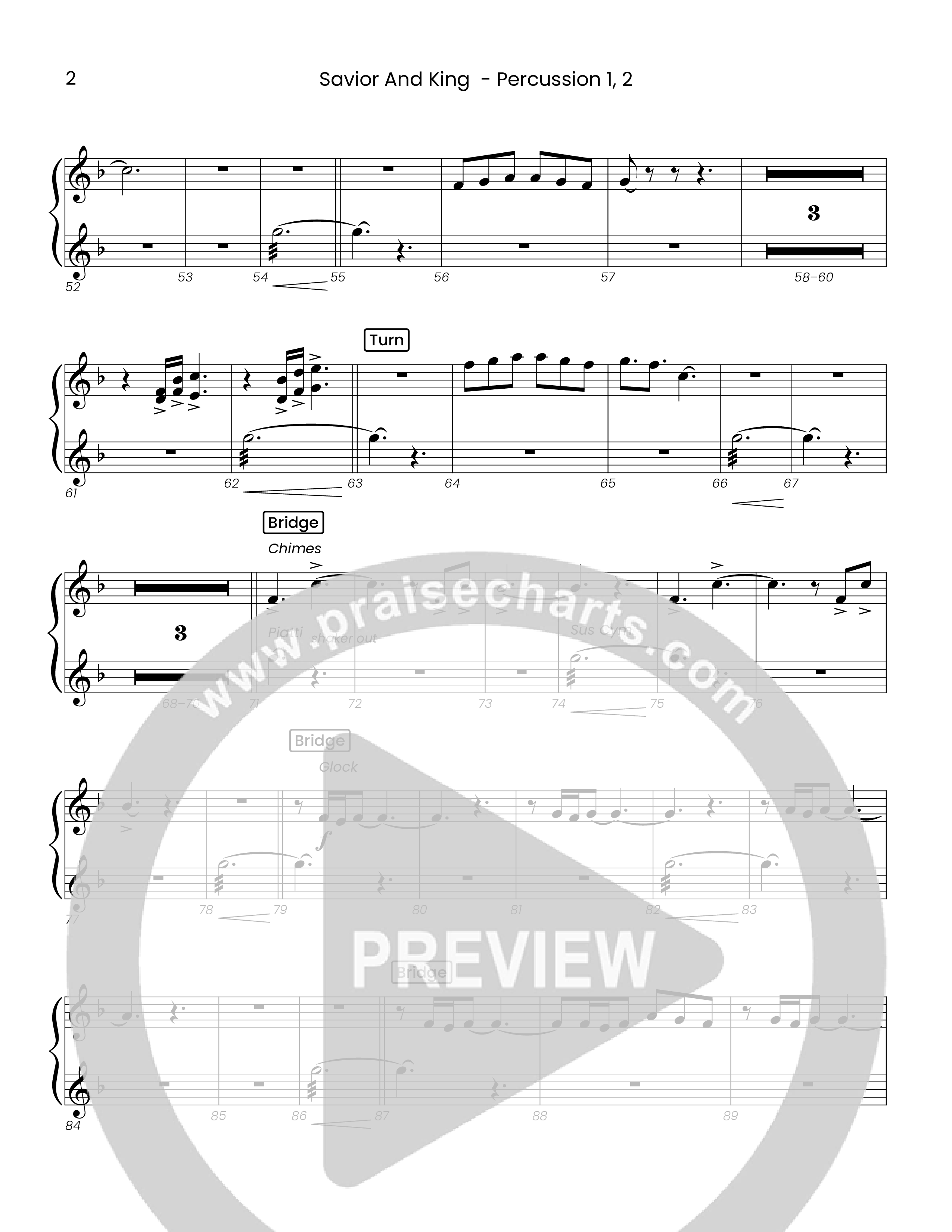 Savior And King (Choral Anthem SATB) Percussion (Houston's First Worship)