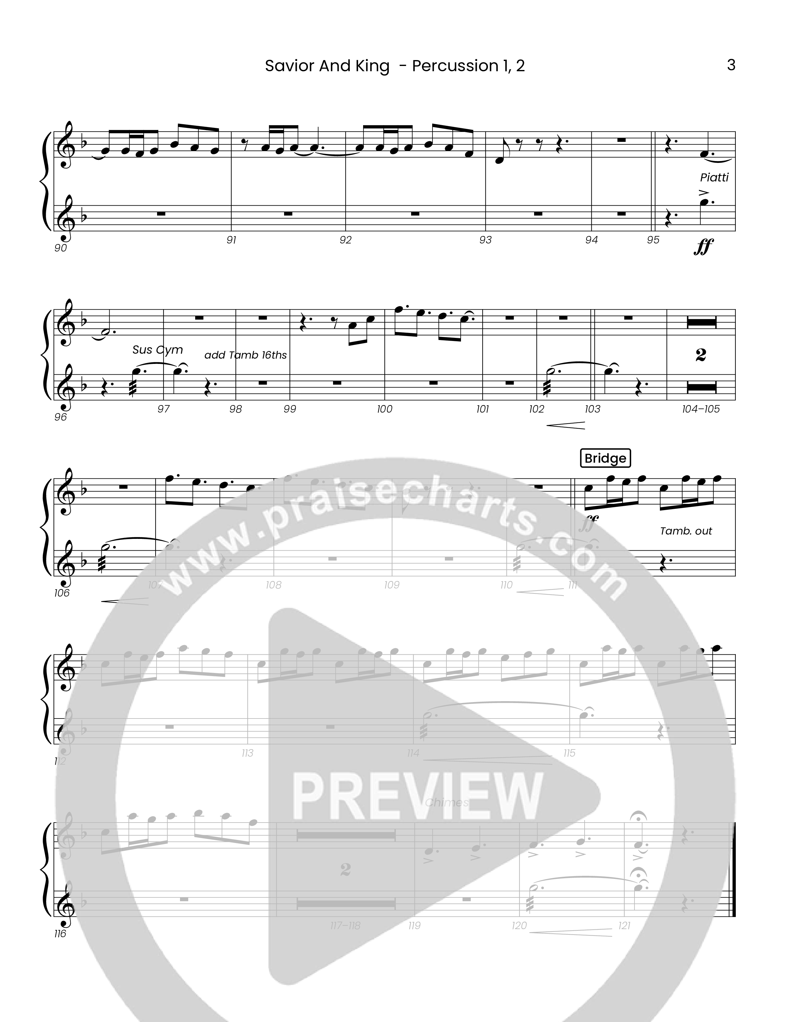 Savior And King (Choral Anthem SATB) Percussion (Houston's First Worship)