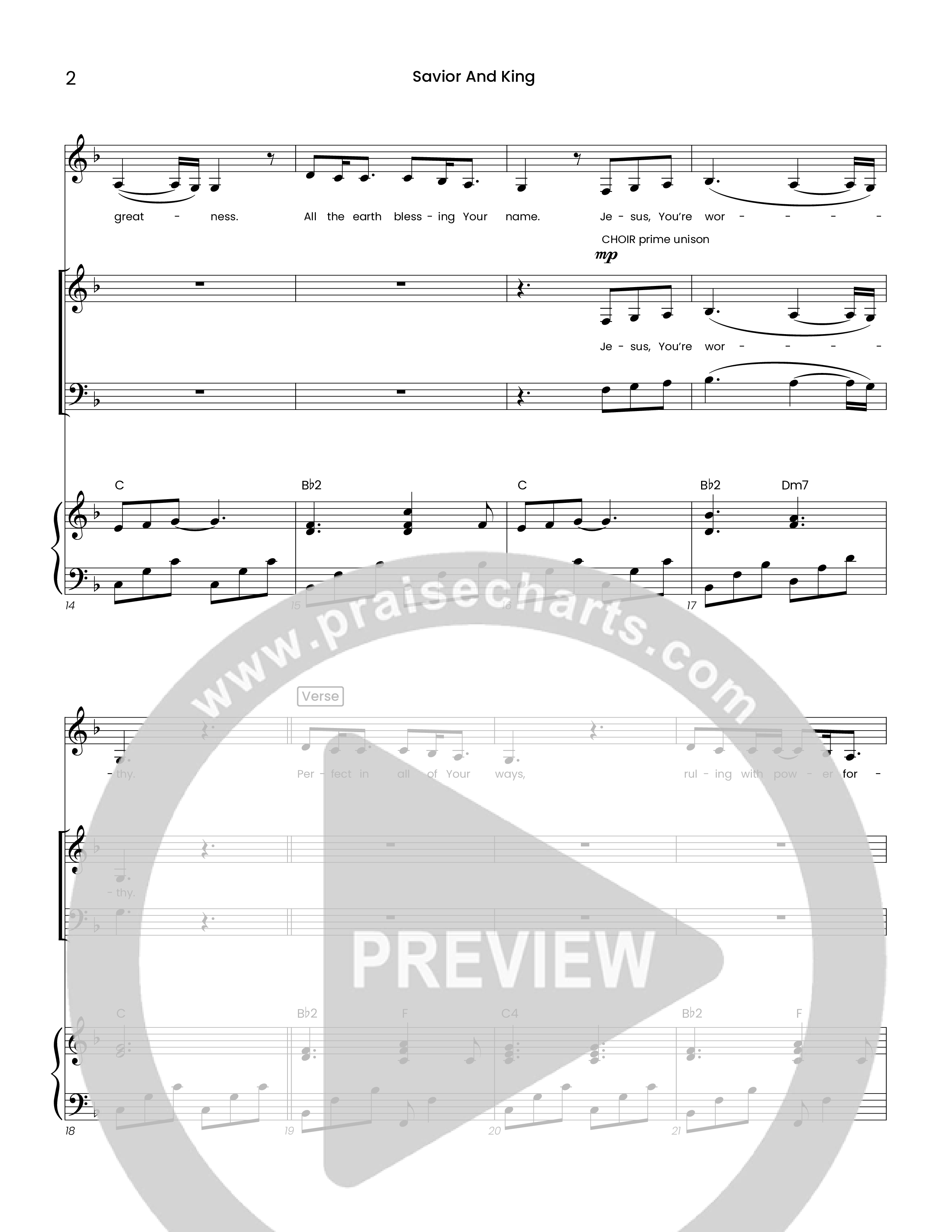 Savior And King (Choral Anthem SATB) Piano/Vocal (SATB) (Houston's First Worship)