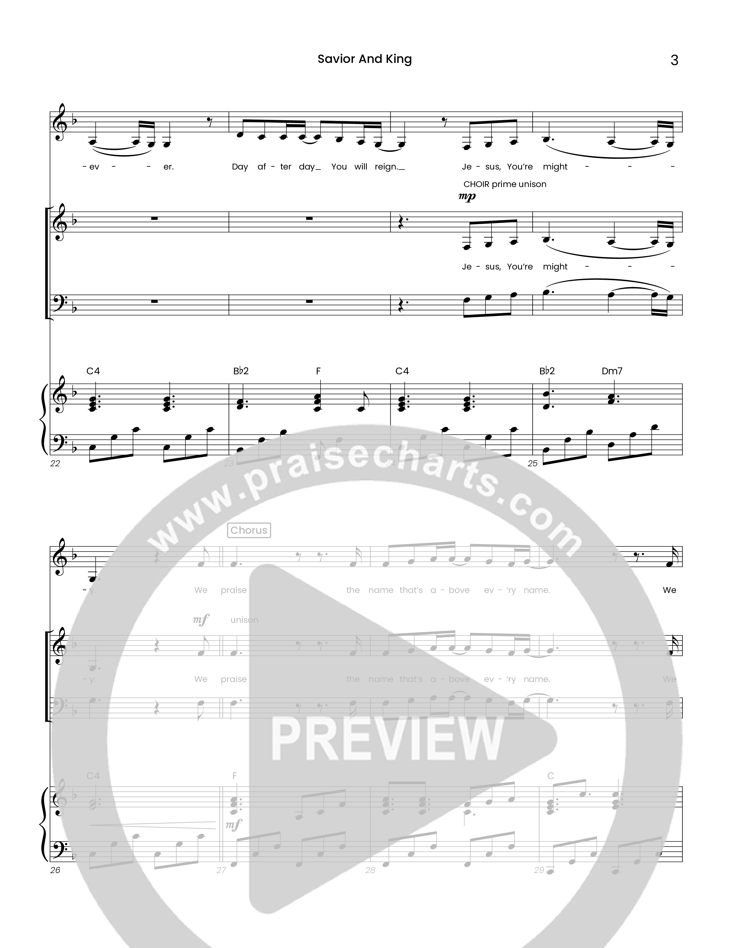 Savior And King (Choral Anthem SATB) Piano/Vocal (SATB) (Houston's First Worship)