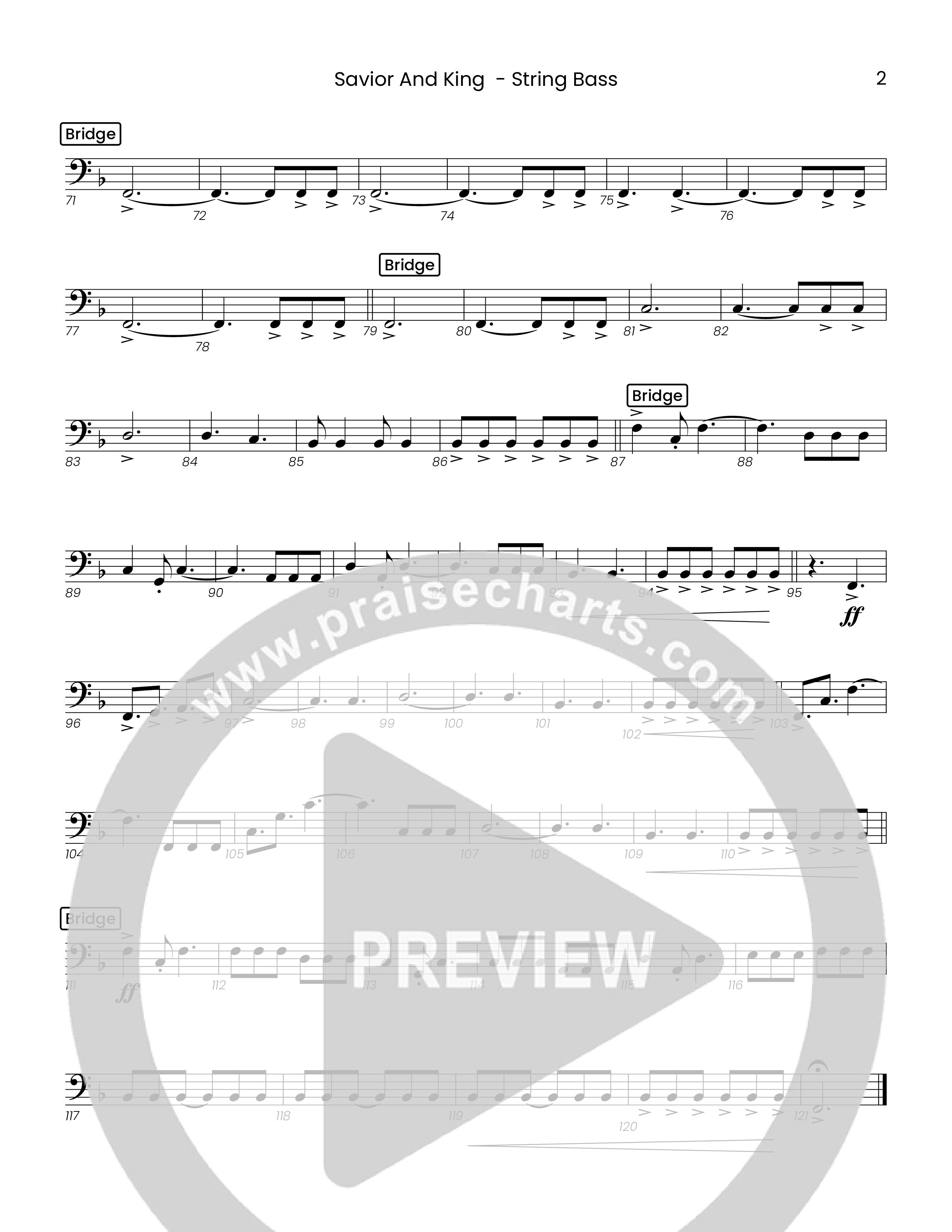 Savior And King (Choral Anthem SATB) String Bass (Houston's First Worship)