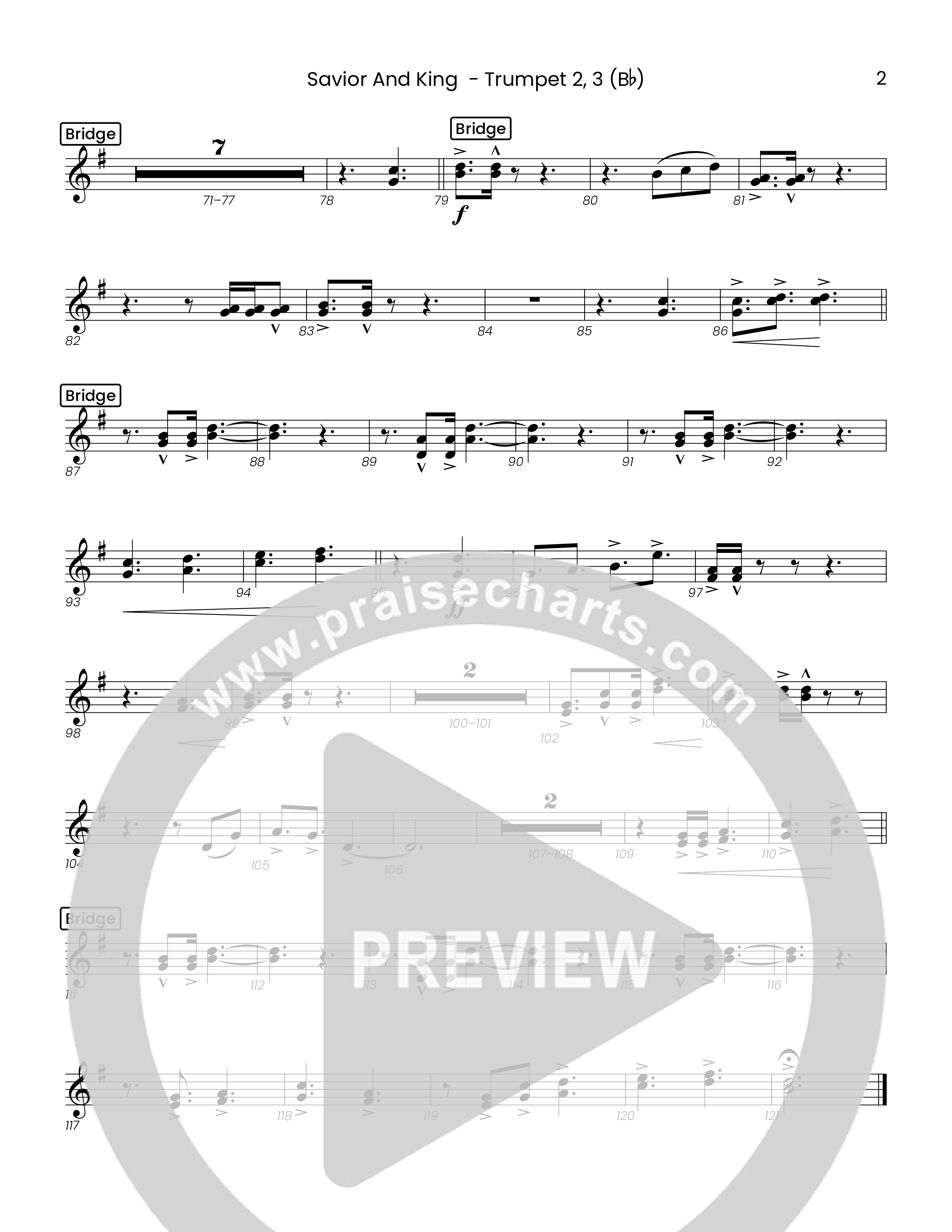 Savior And King (Choral Anthem SATB) Trumpet 2/3 (Houston's First Worship)