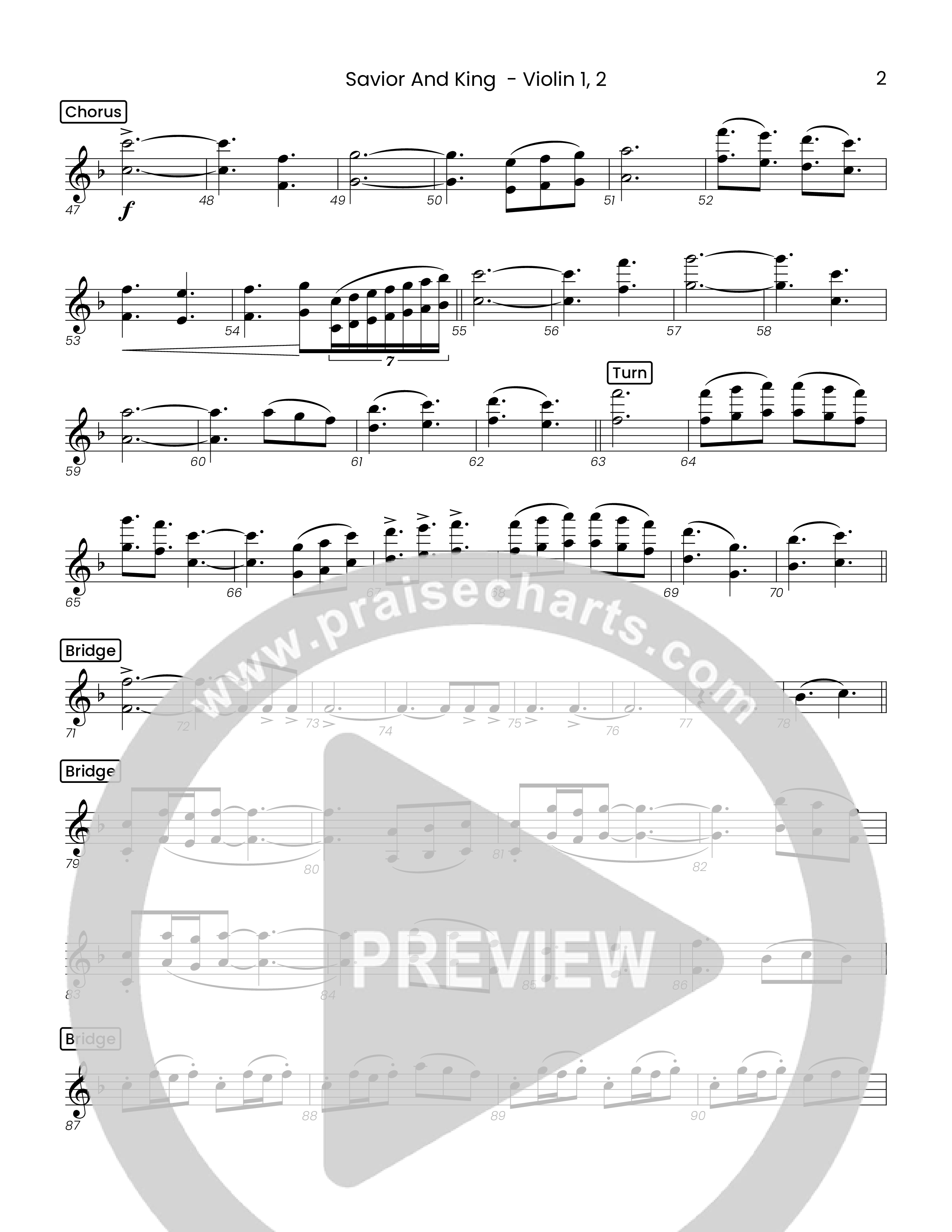 Savior And King (Choral Anthem SATB) String Pack (Houston's First Worship)