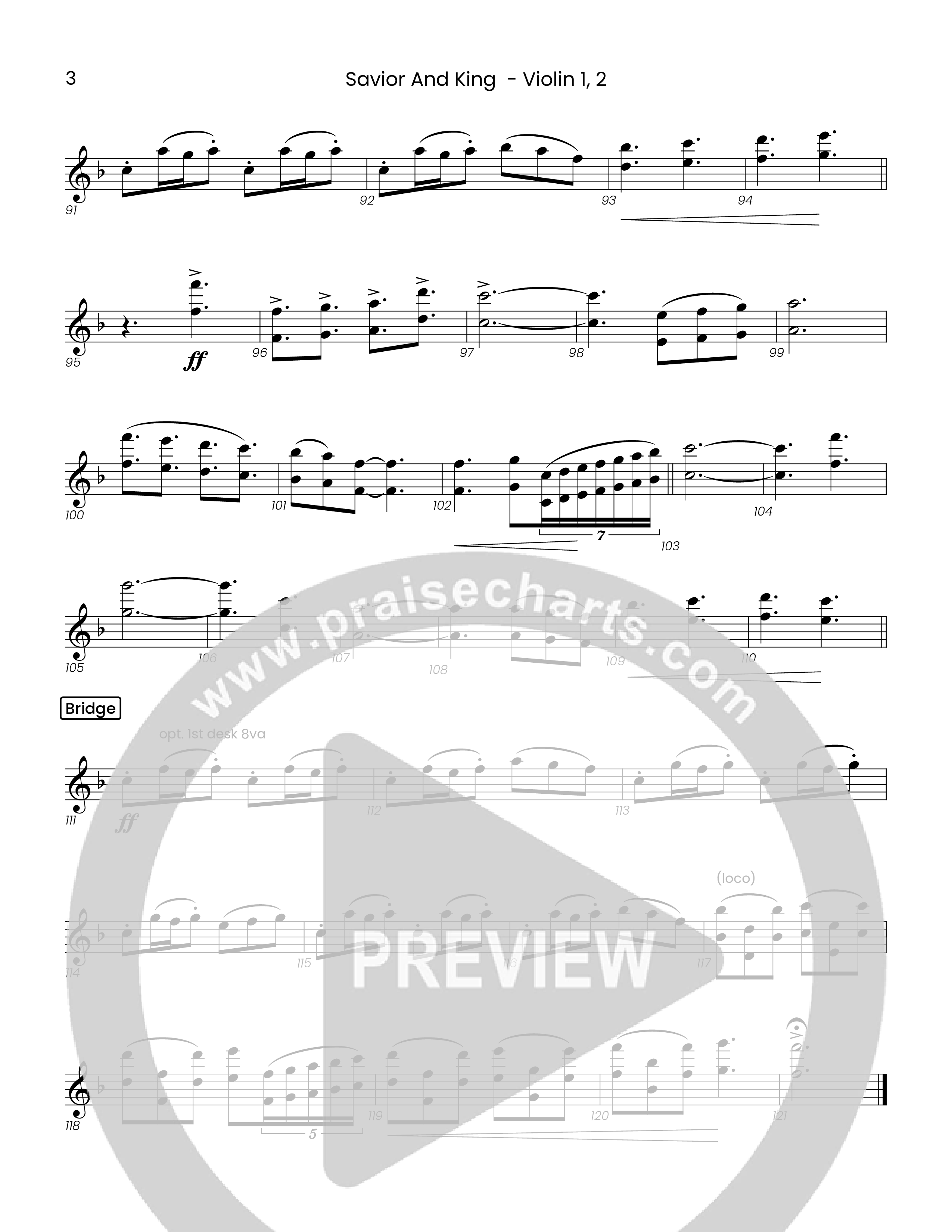 Savior And King (Choral Anthem SATB) String Pack (Houston's First Worship)