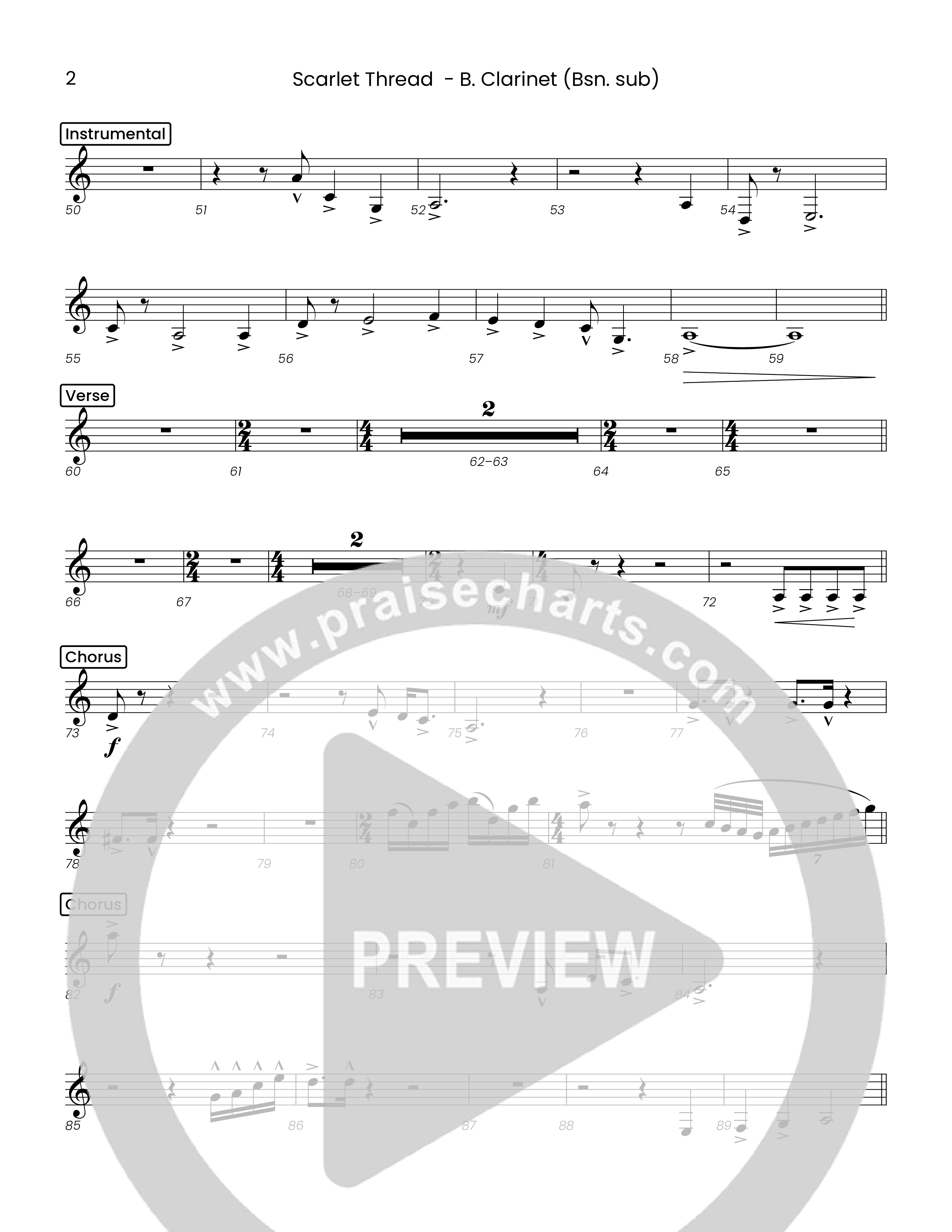 Scarlet Thread (Choral Anthem SATB) Bass Clarinet (Houston's First Worship)