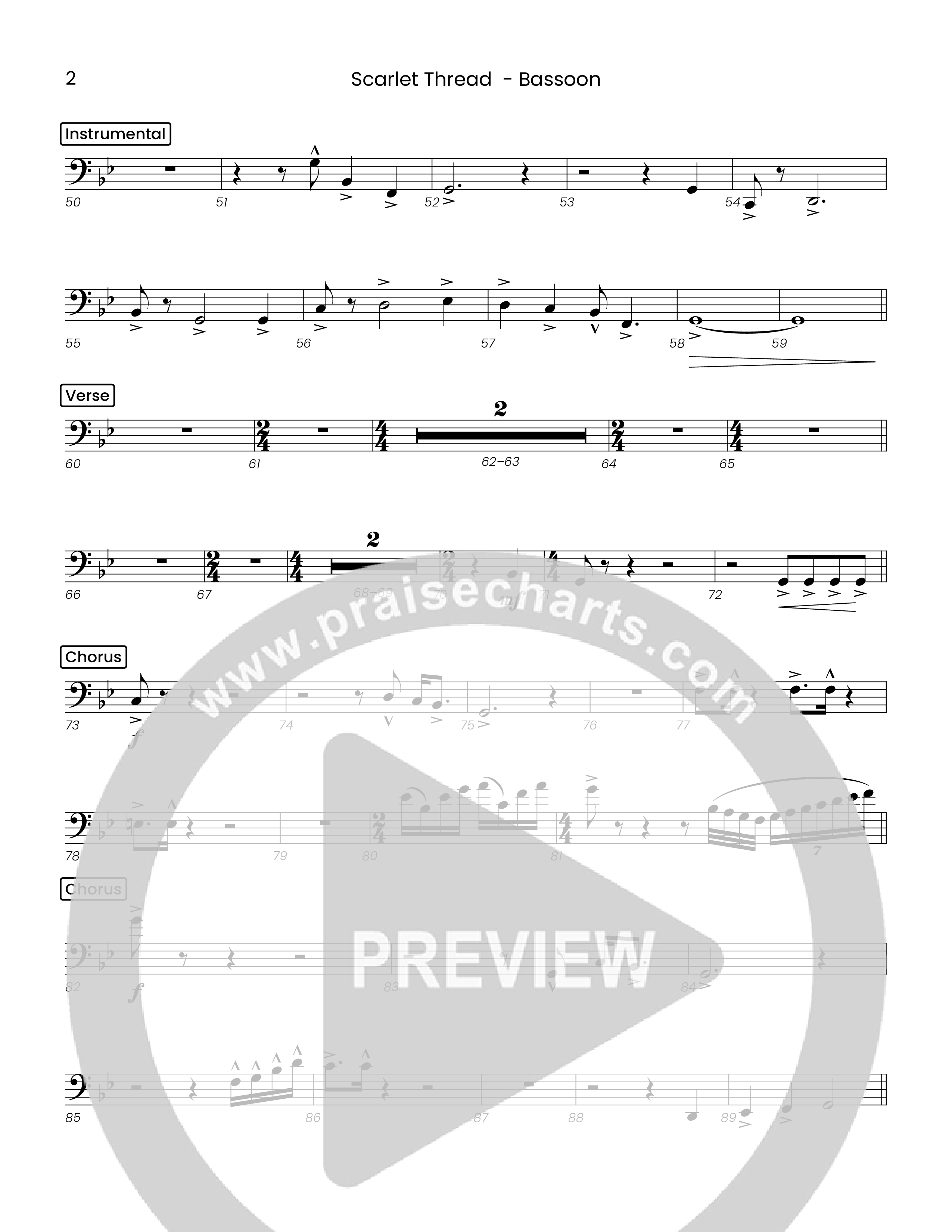 Scarlet Thread (Choral Anthem SATB) Bassoon (Houston's First Worship)