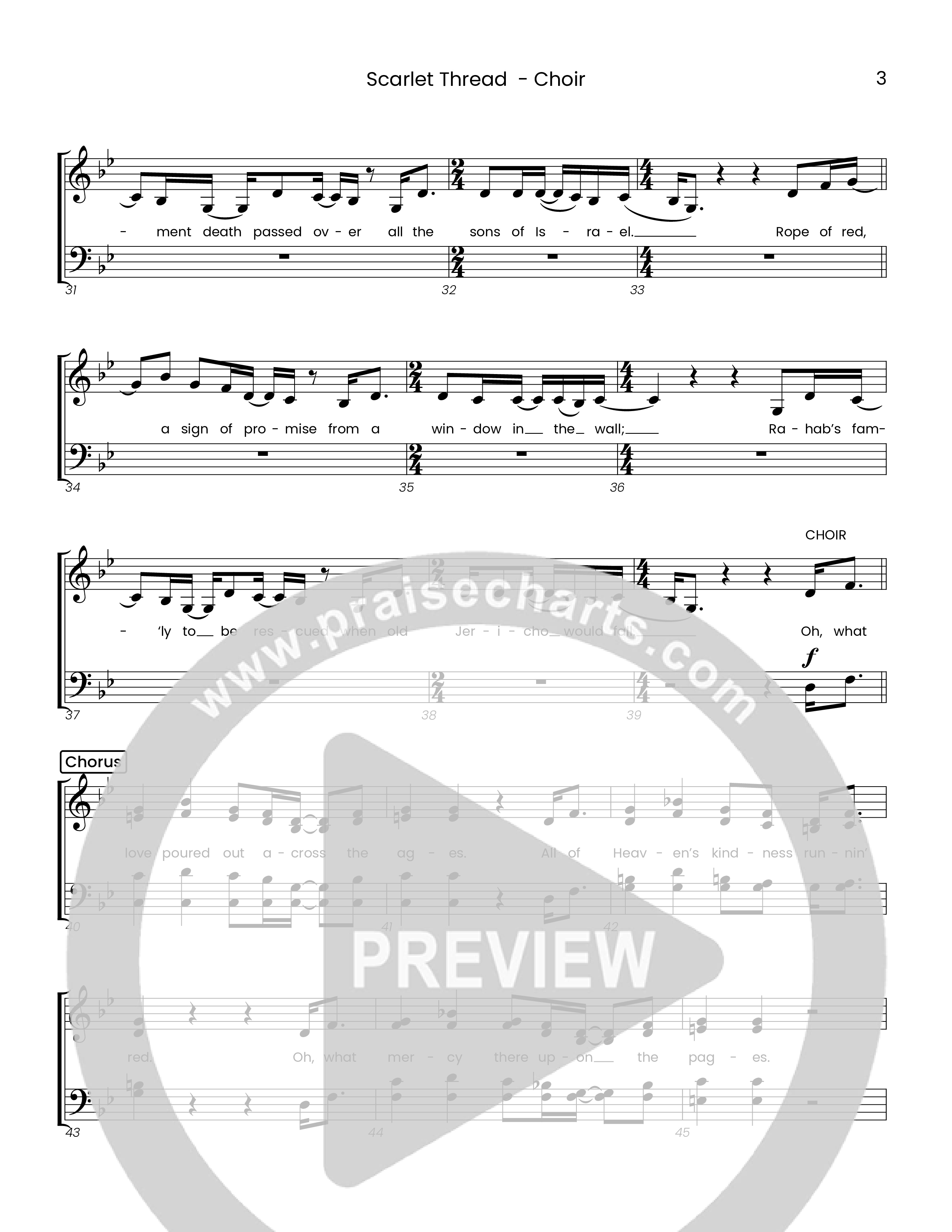 Scarlet Thread (Choral Anthem SATB) Choir Sheet (Houston's First Worship)