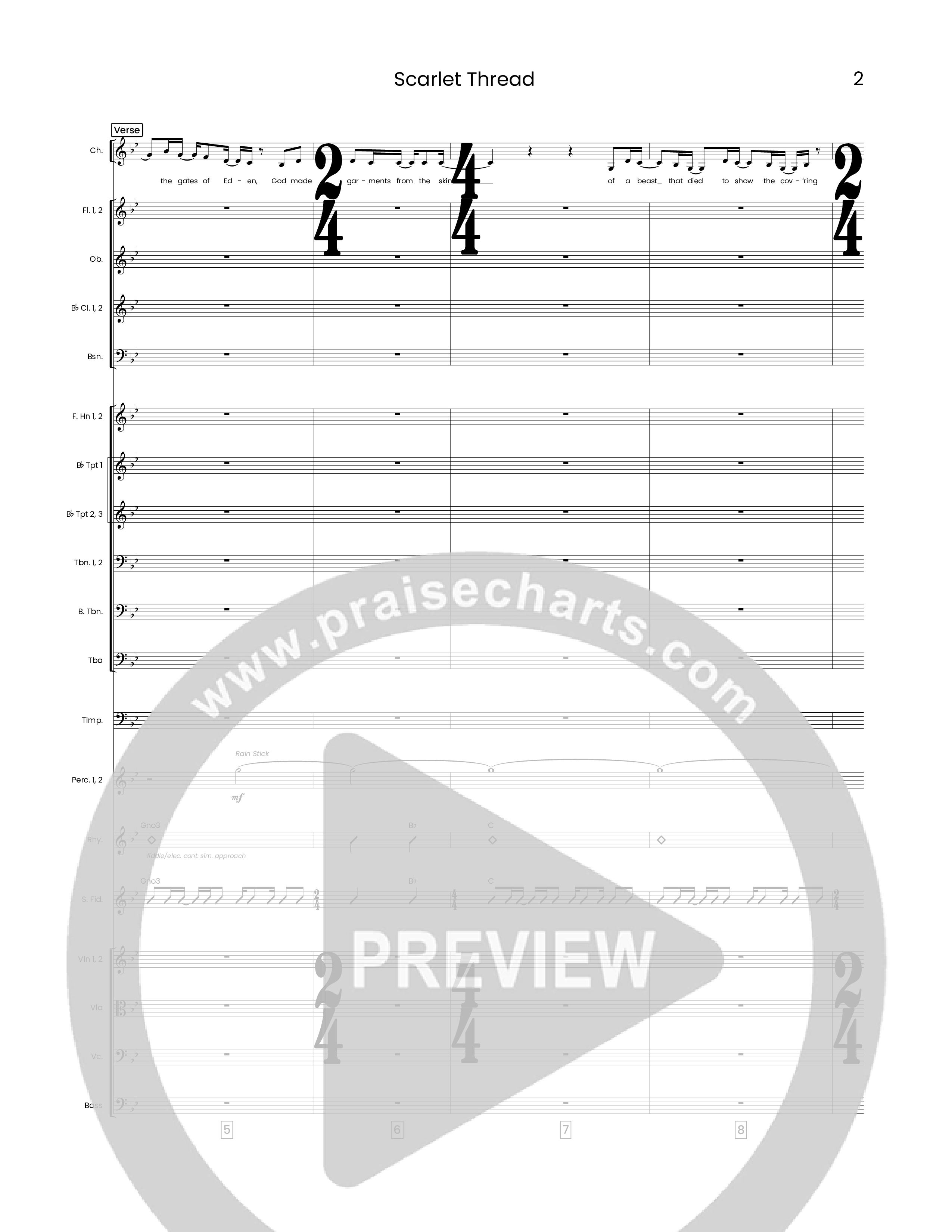 Scarlet Thread (Choral Anthem SATB) Conductor's Score (Houston's First Worship)
