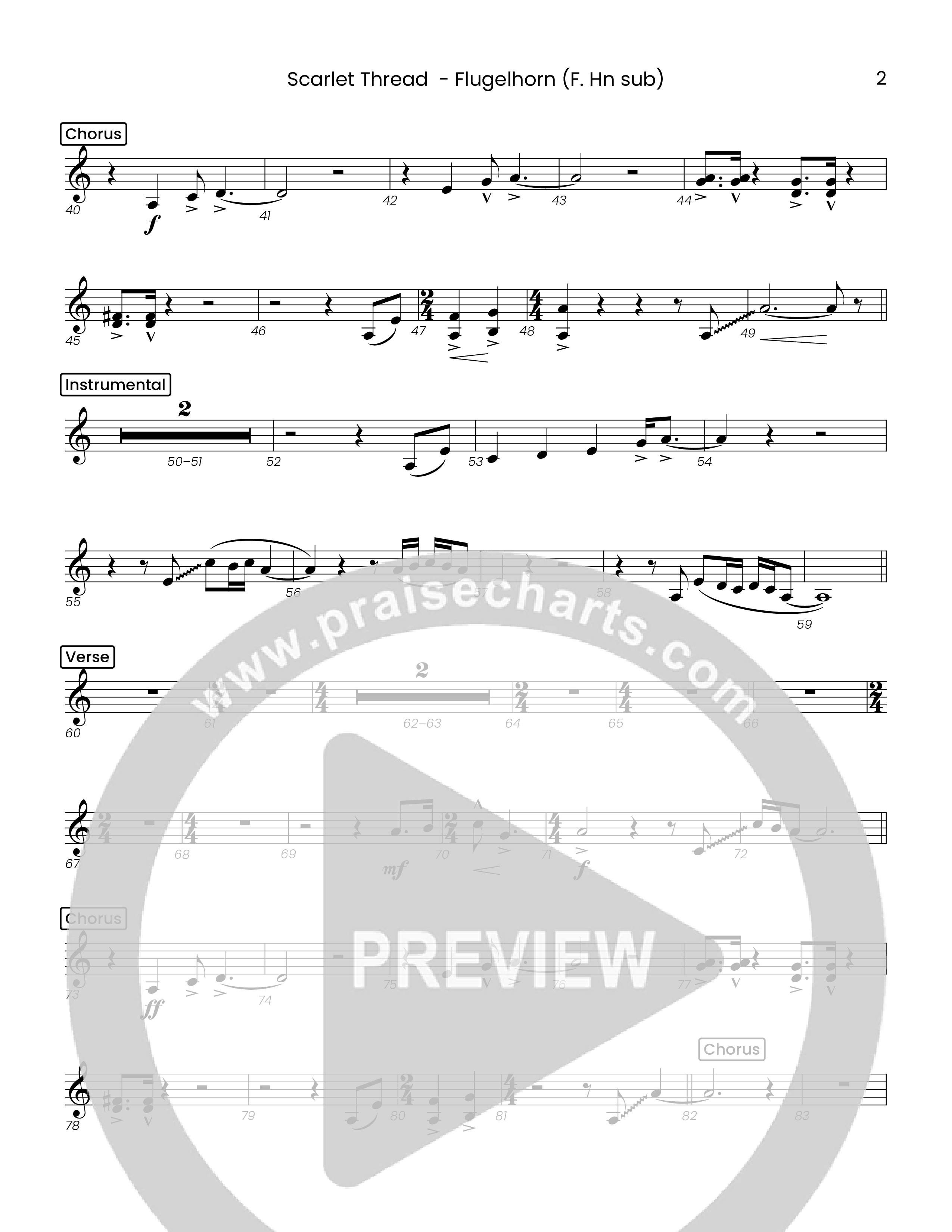 Scarlet Thread (Choral Anthem SATB) Flugelhorn (Houston's First Worship)