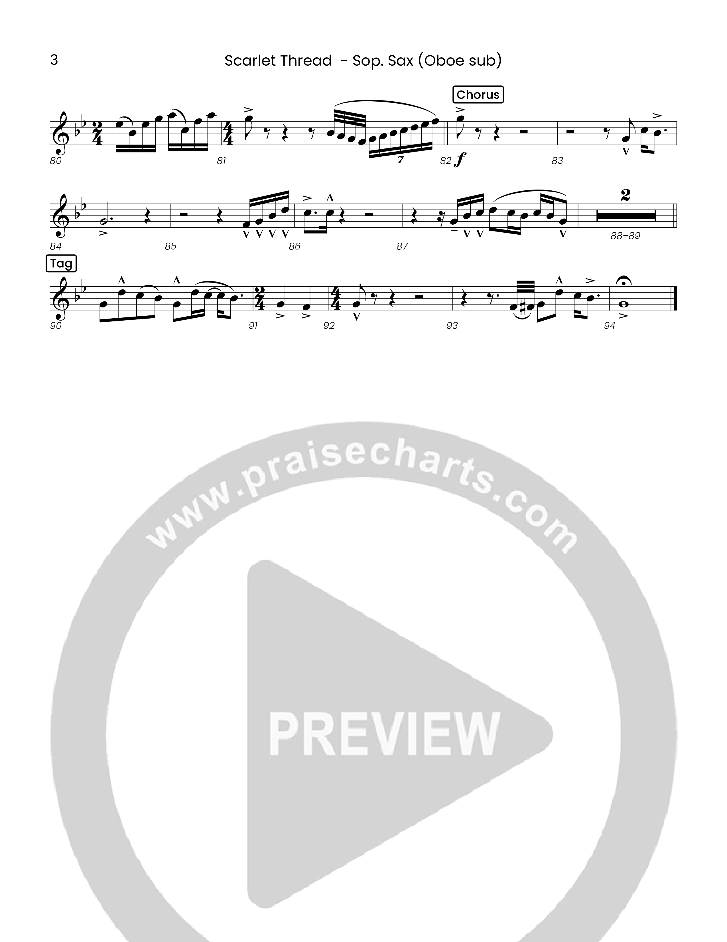 Scarlet Thread (Choral Anthem SATB) Soprano Sax (Houston's First Worship)