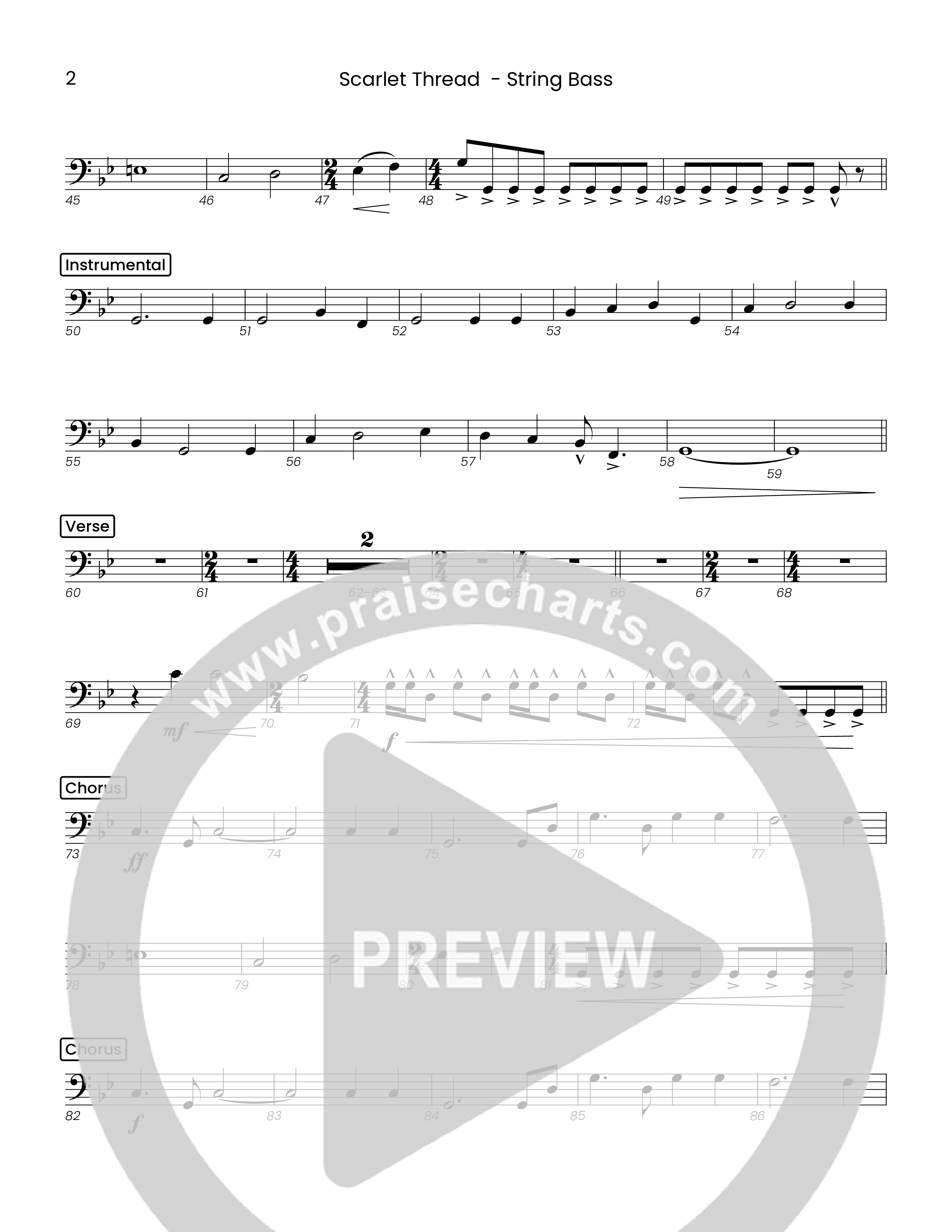 Scarlet Thread (Choral Anthem SATB) String Bass (Houston's First Worship)