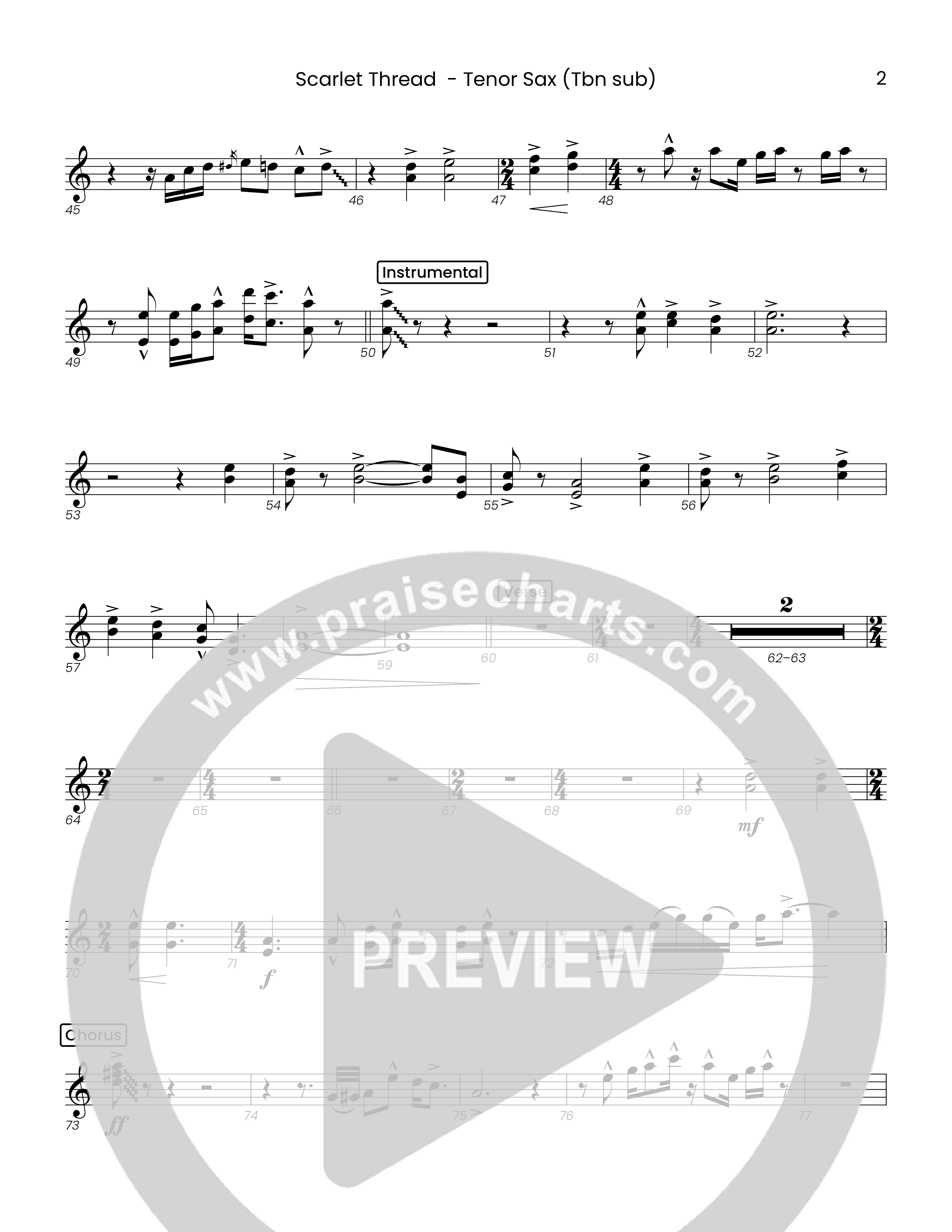 Scarlet Thread (Choral Anthem SATB) Tenor Sax/Baritone T.C. (Houston's First Worship)