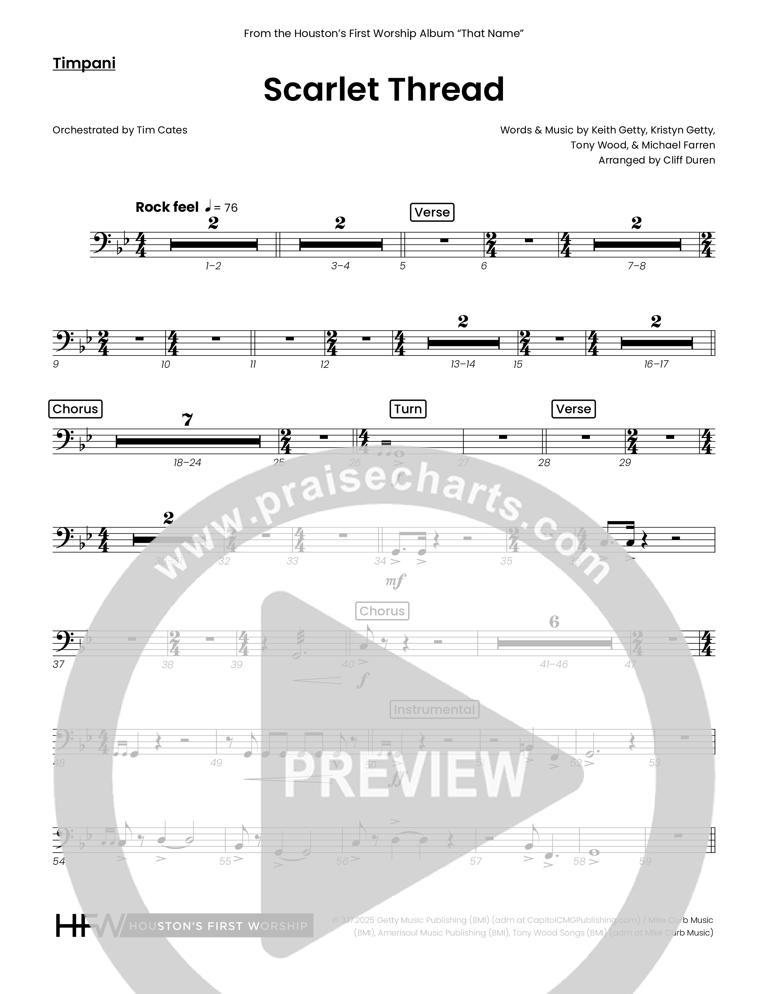 Scarlet Thread (Choral Anthem SATB) Timpani (Houston's First Worship)