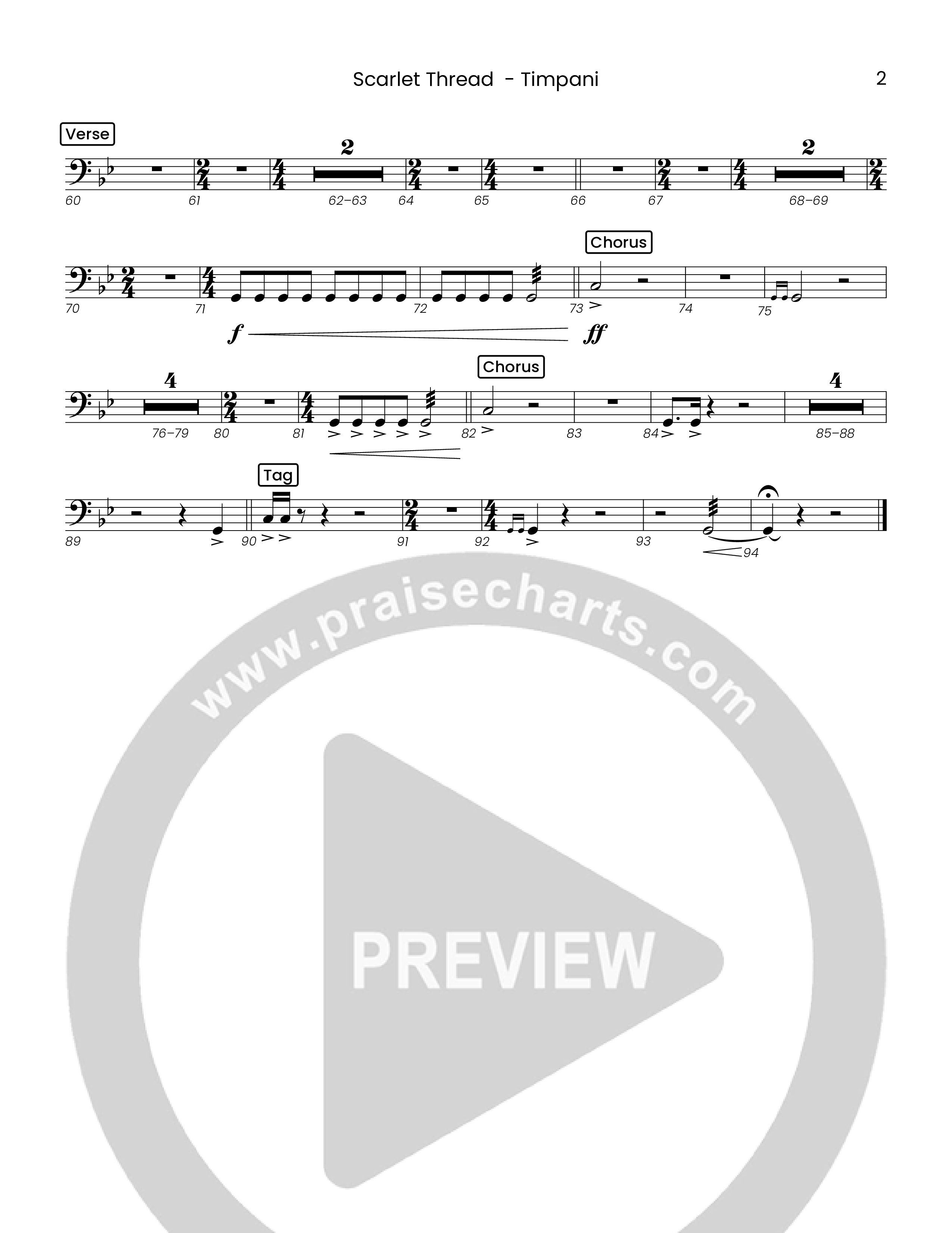 Scarlet Thread (Choral Anthem SATB) Timpani (Houston's First Worship)