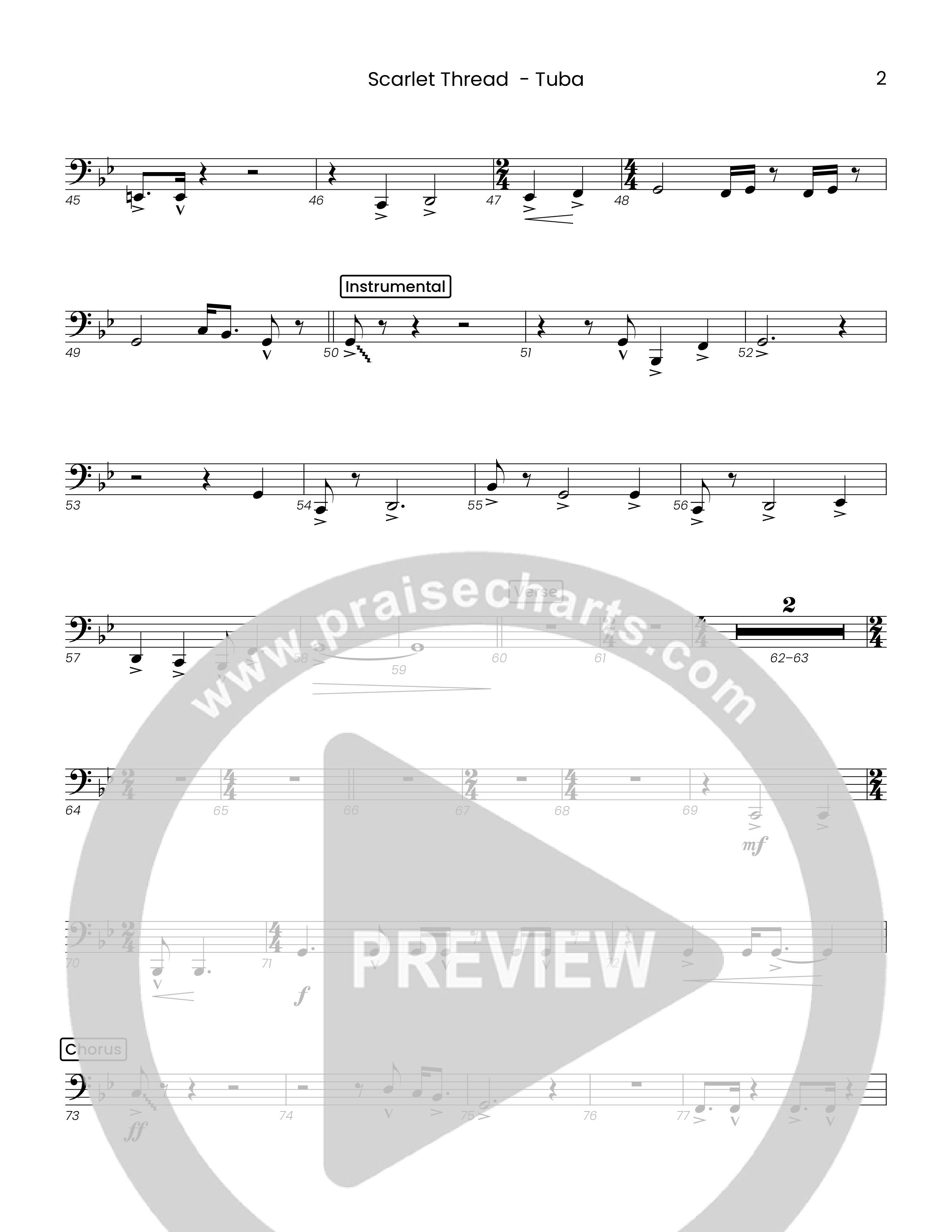 Scarlet Thread (Choral Anthem SATB) Tuba (Houston's First Worship)