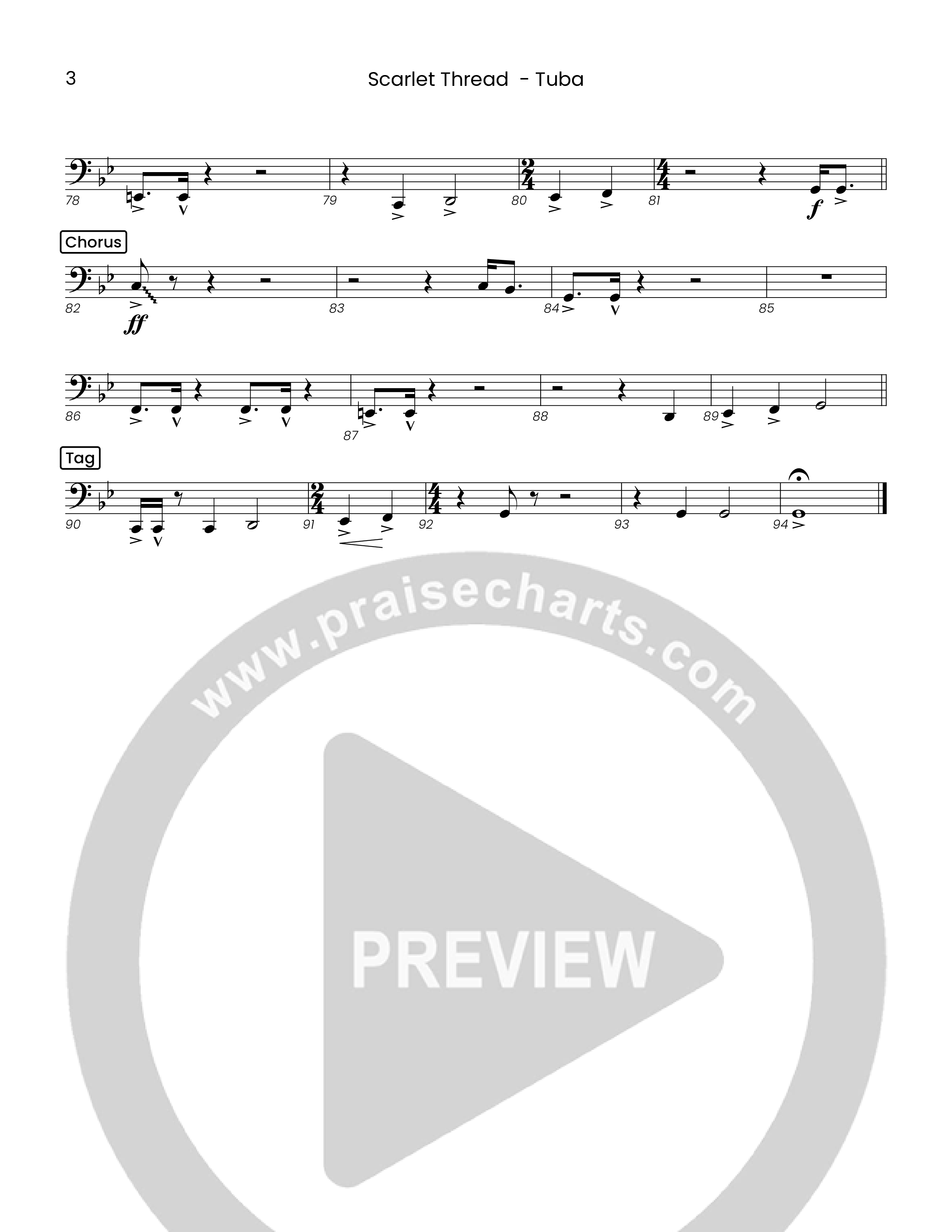 Scarlet Thread (Choral Anthem SATB) Tuba (Houston's First Worship)