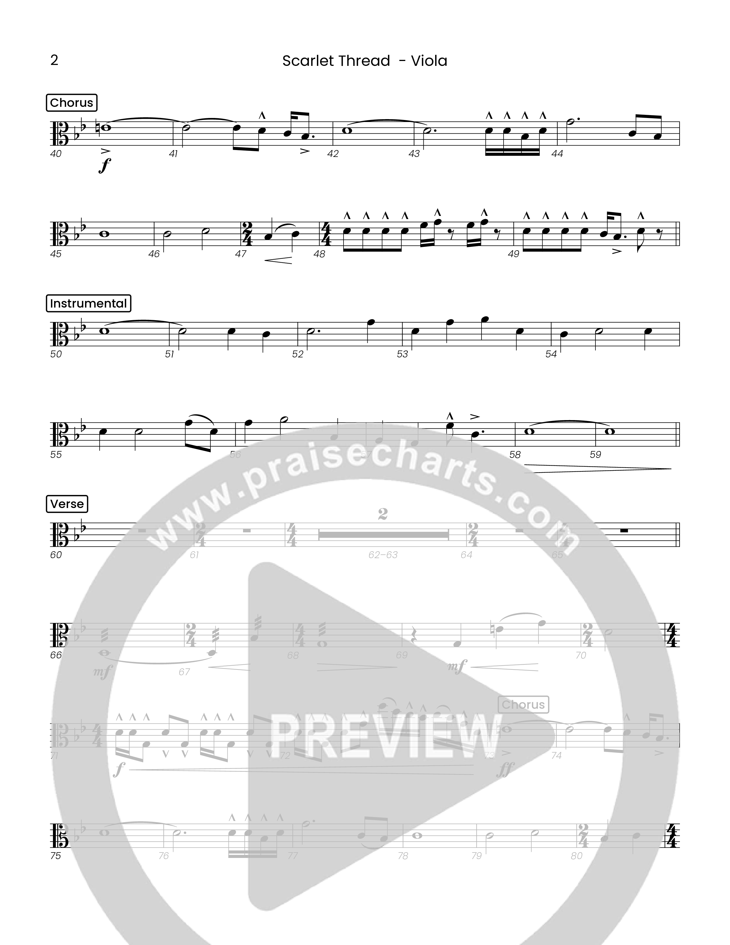 Scarlet Thread (Choral Anthem SATB) Viola (Houston's First Worship)