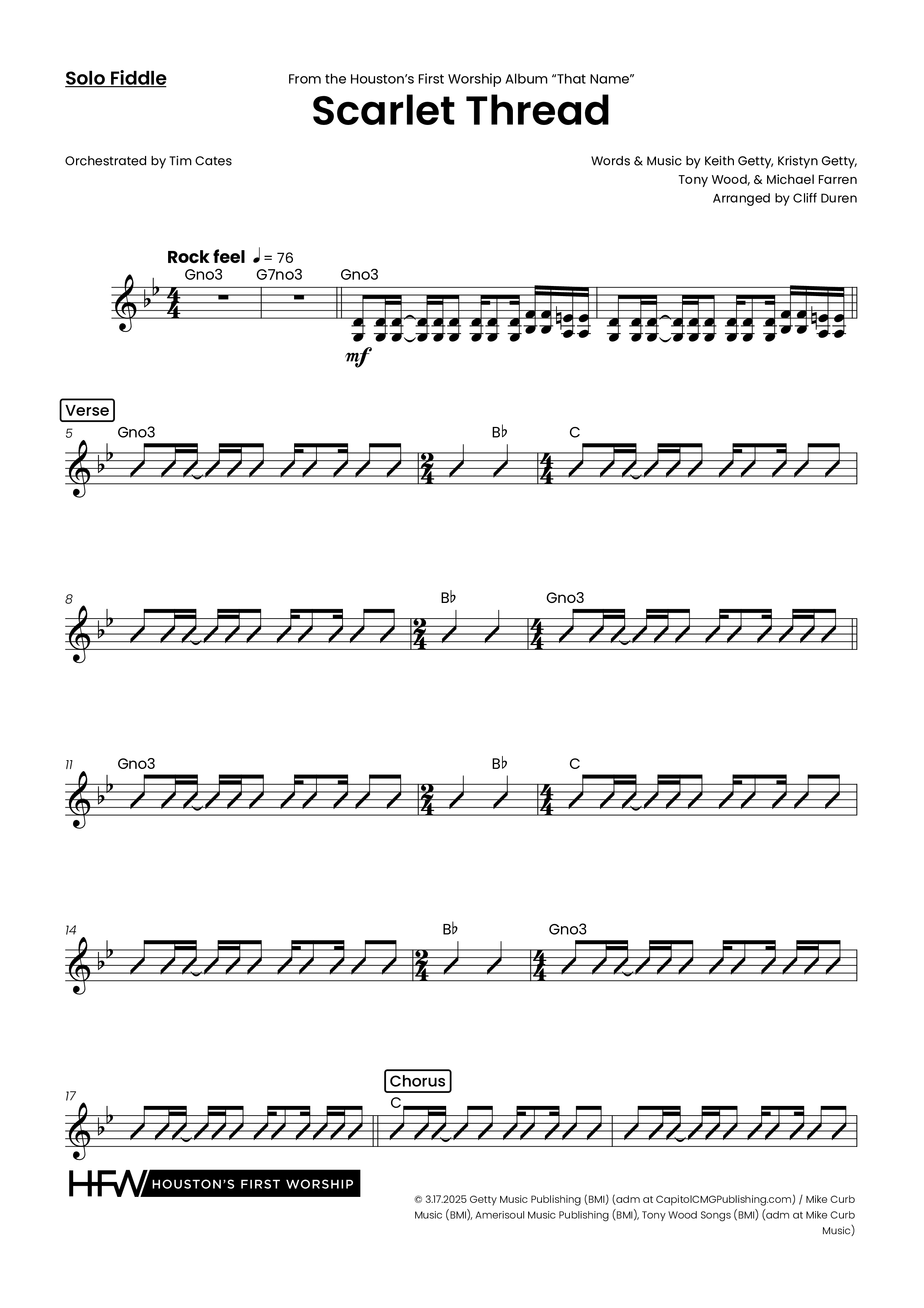 Scarlet Thread (Choral Anthem SATB) Violin Solo (Houston's First Worship)