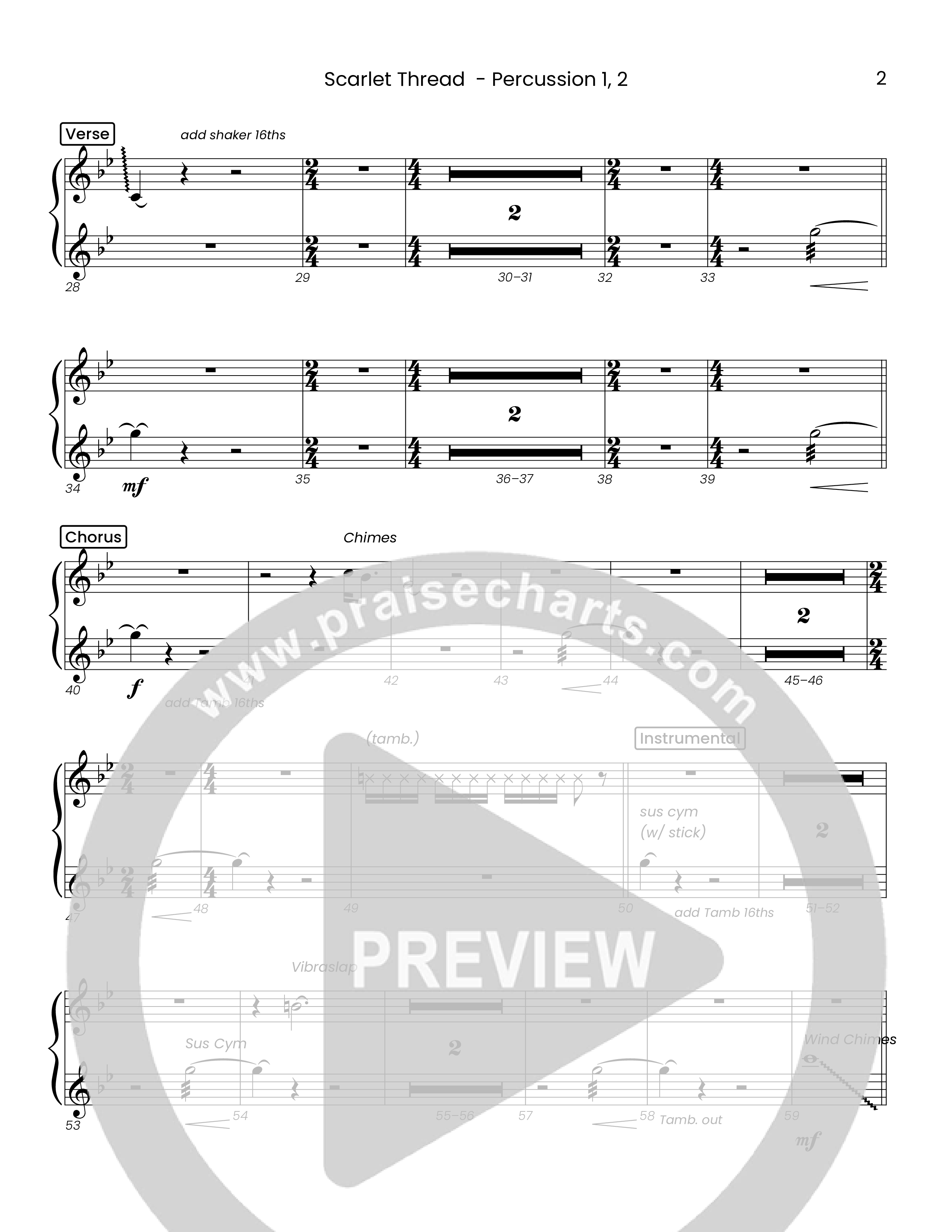 Scarlet Thread (Choral Anthem SATB) Percussion (Houston's First Worship)