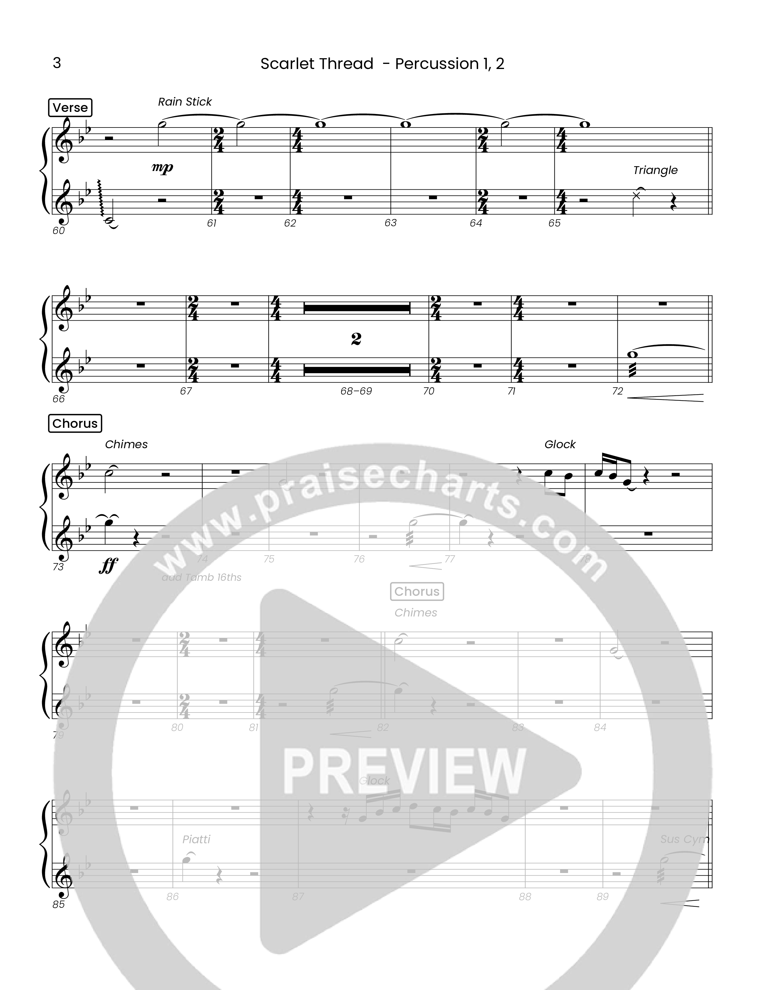 Scarlet Thread (Choral Anthem SATB) Percussion (Houston's First Worship)
