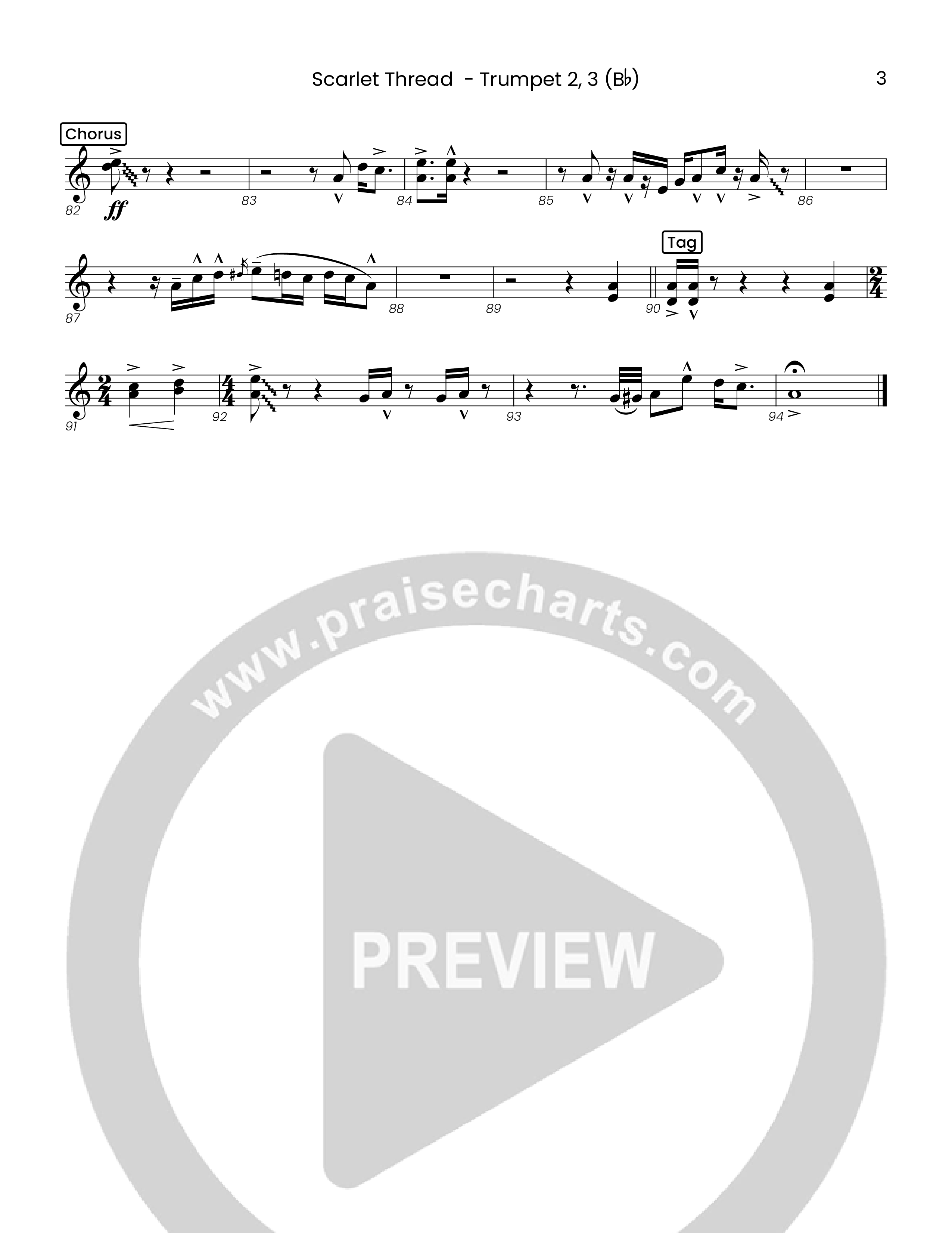 Scarlet Thread (Choral Anthem SATB) Trumpet 2/3 (Houston's First Worship)