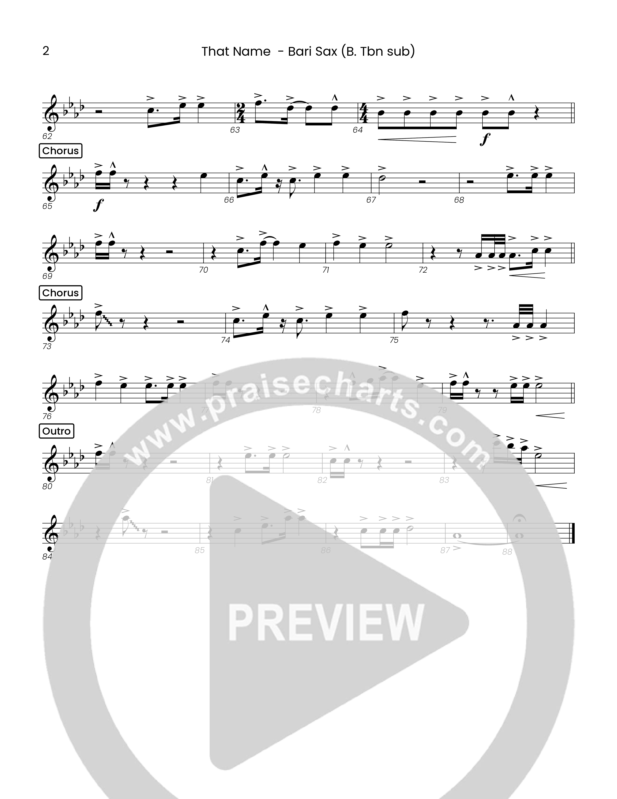 That Name (Choral Anthem SATB) Bari Sax (Houston's First Worship)