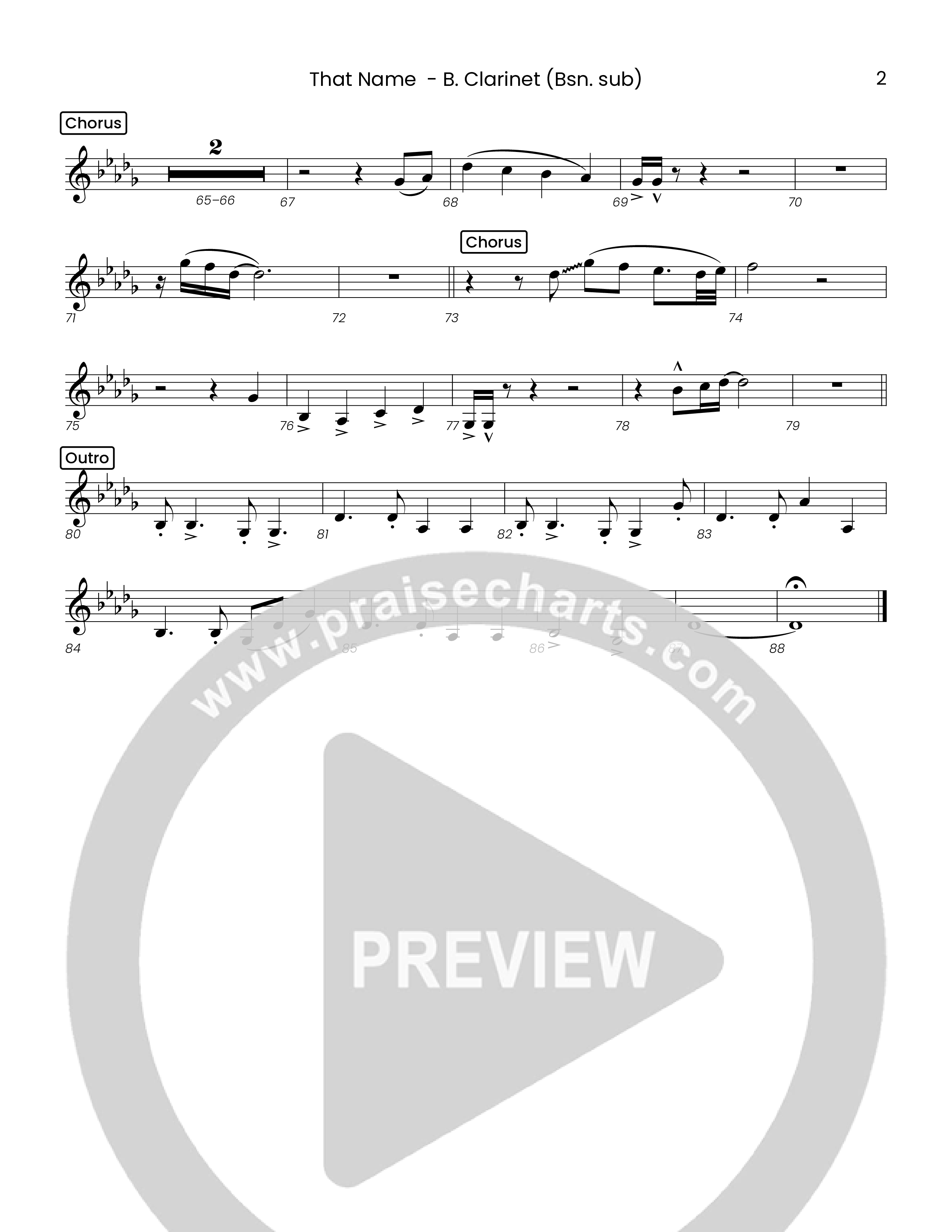 That Name (Choral Anthem SATB) Bass Clarinet (Houston's First Worship)