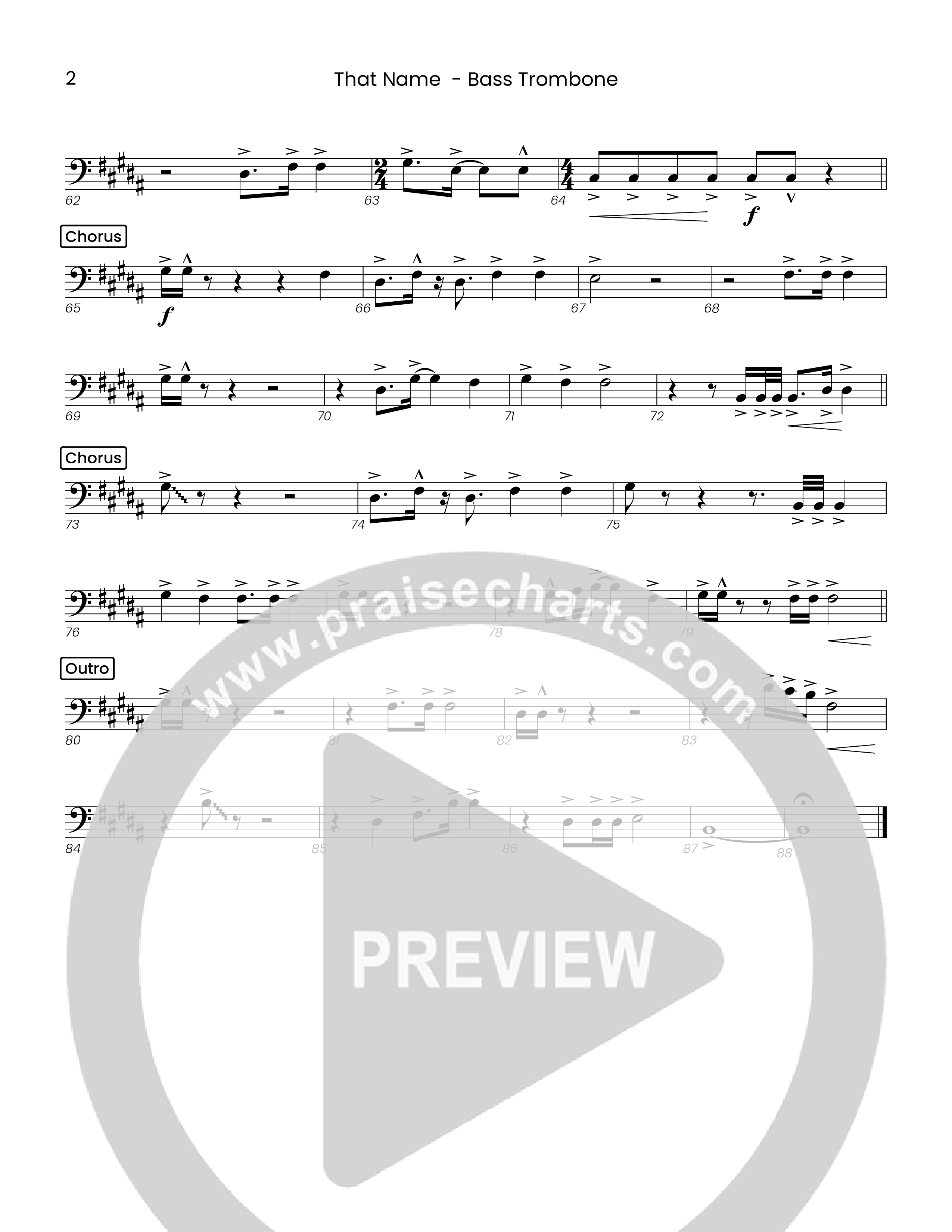 That Name (Choral Anthem SATB) Bass Trombone (Houston's First Worship)