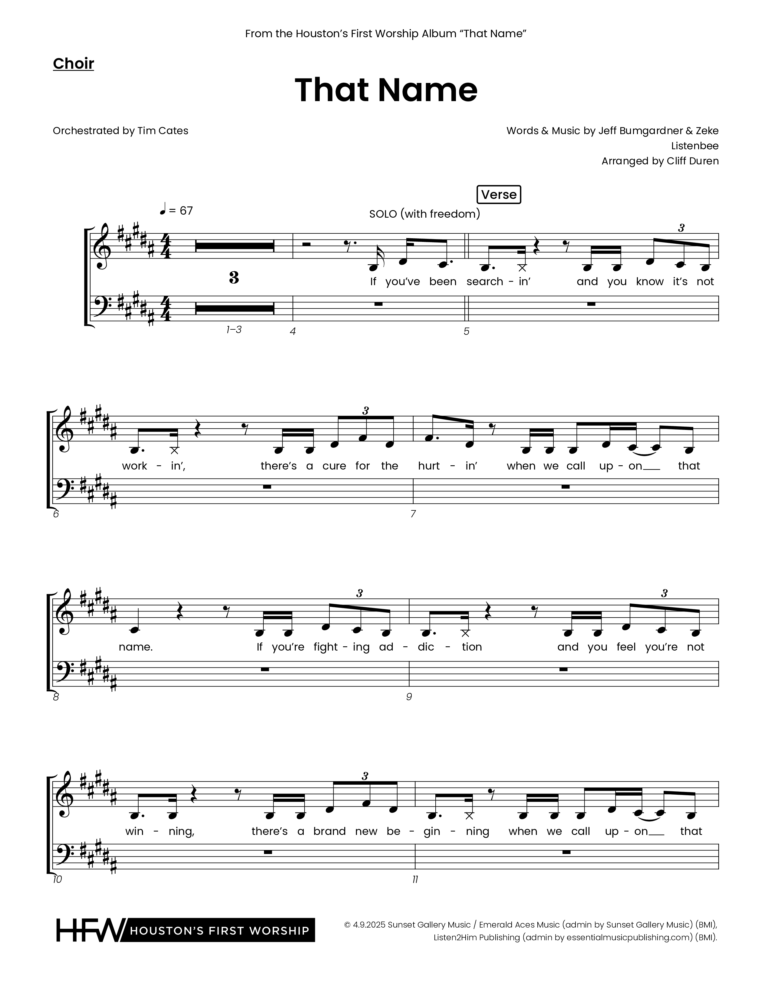 That Name (Choral Anthem SATB) Choir Sheet (Houston's First Worship)