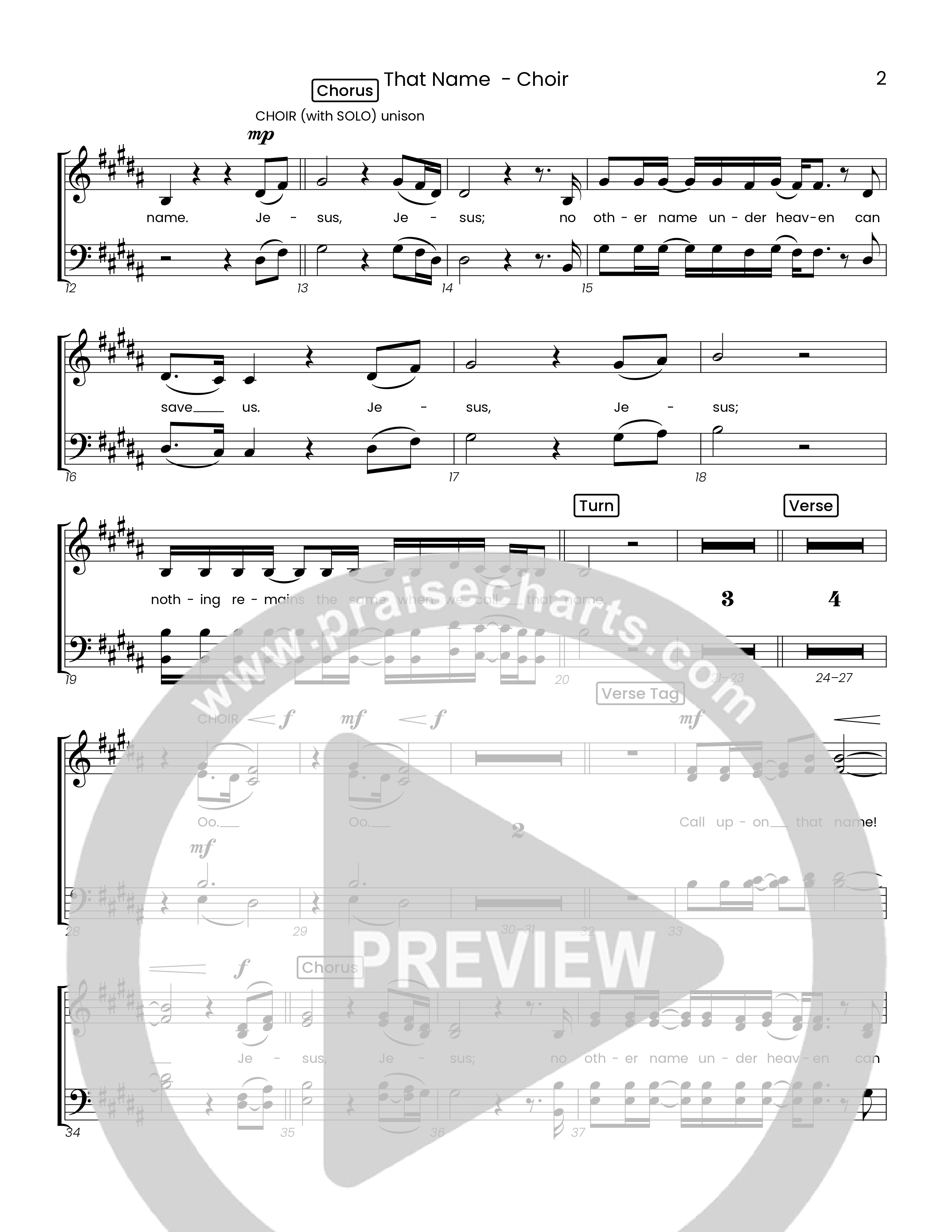 That Name (Choral Anthem SATB) Choir Sheet (Houston's First Worship)