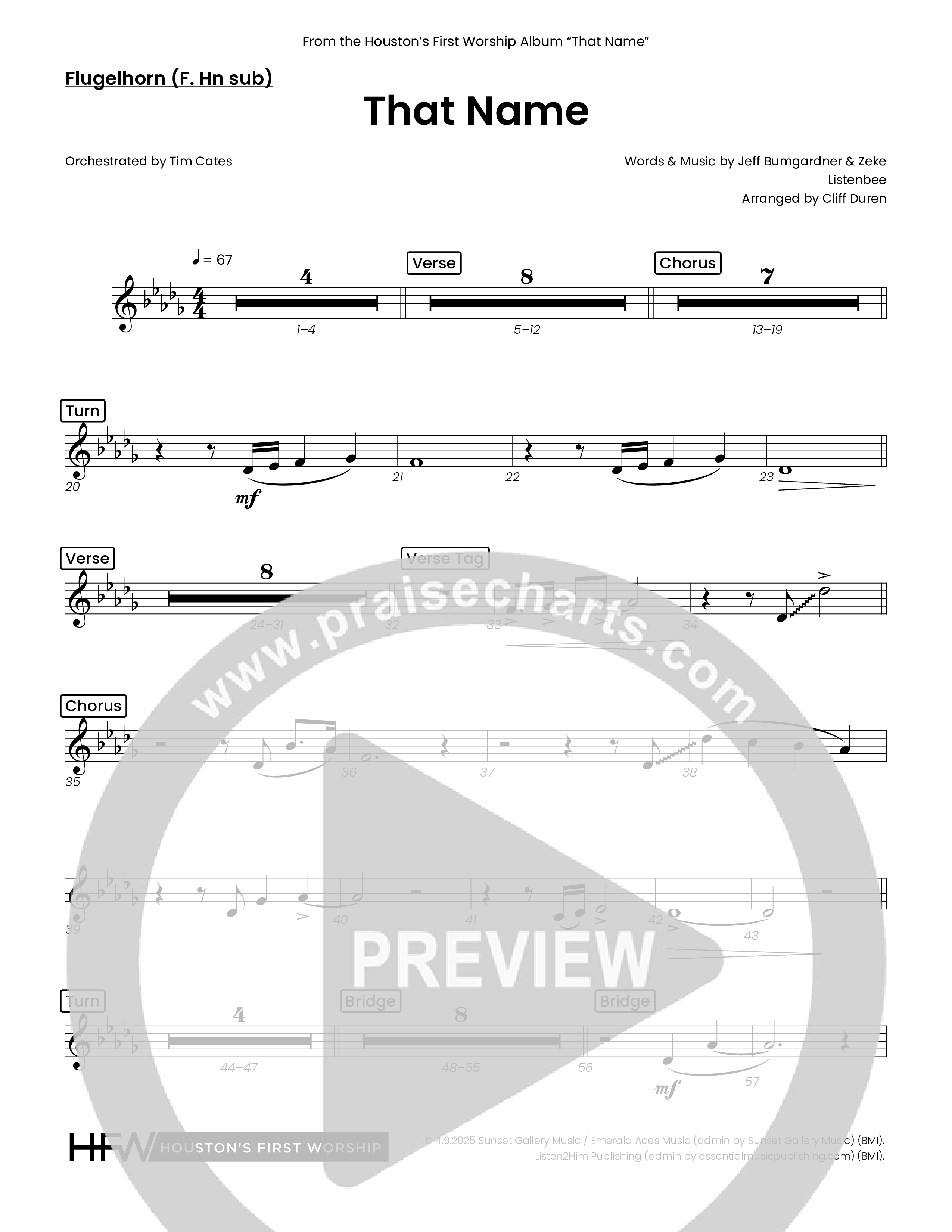 That Name (Choral Anthem SATB) Flugelhorn (Houston's First Worship)
