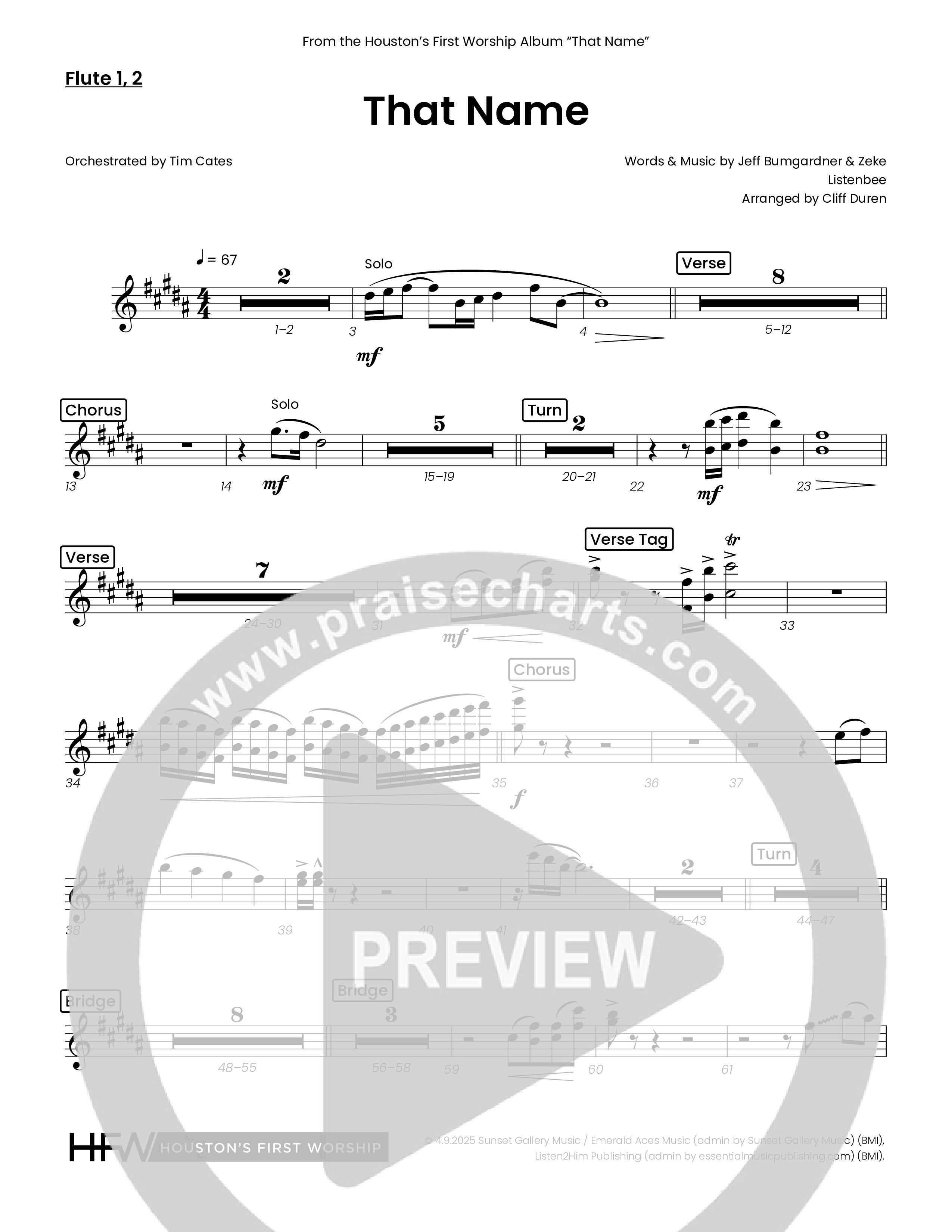 That Name (Choral Anthem SATB) Flute 1/2 (Houston's First Worship)